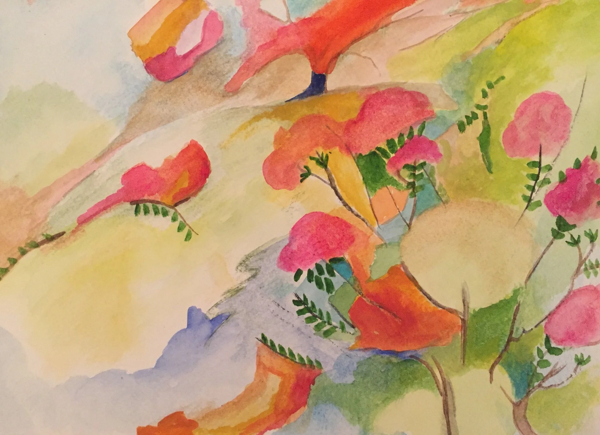 "I Dream of Flowers" 2022, Watercolor on paper