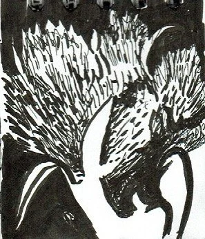 "Crazy Green Puff"  2019, Pen on paper