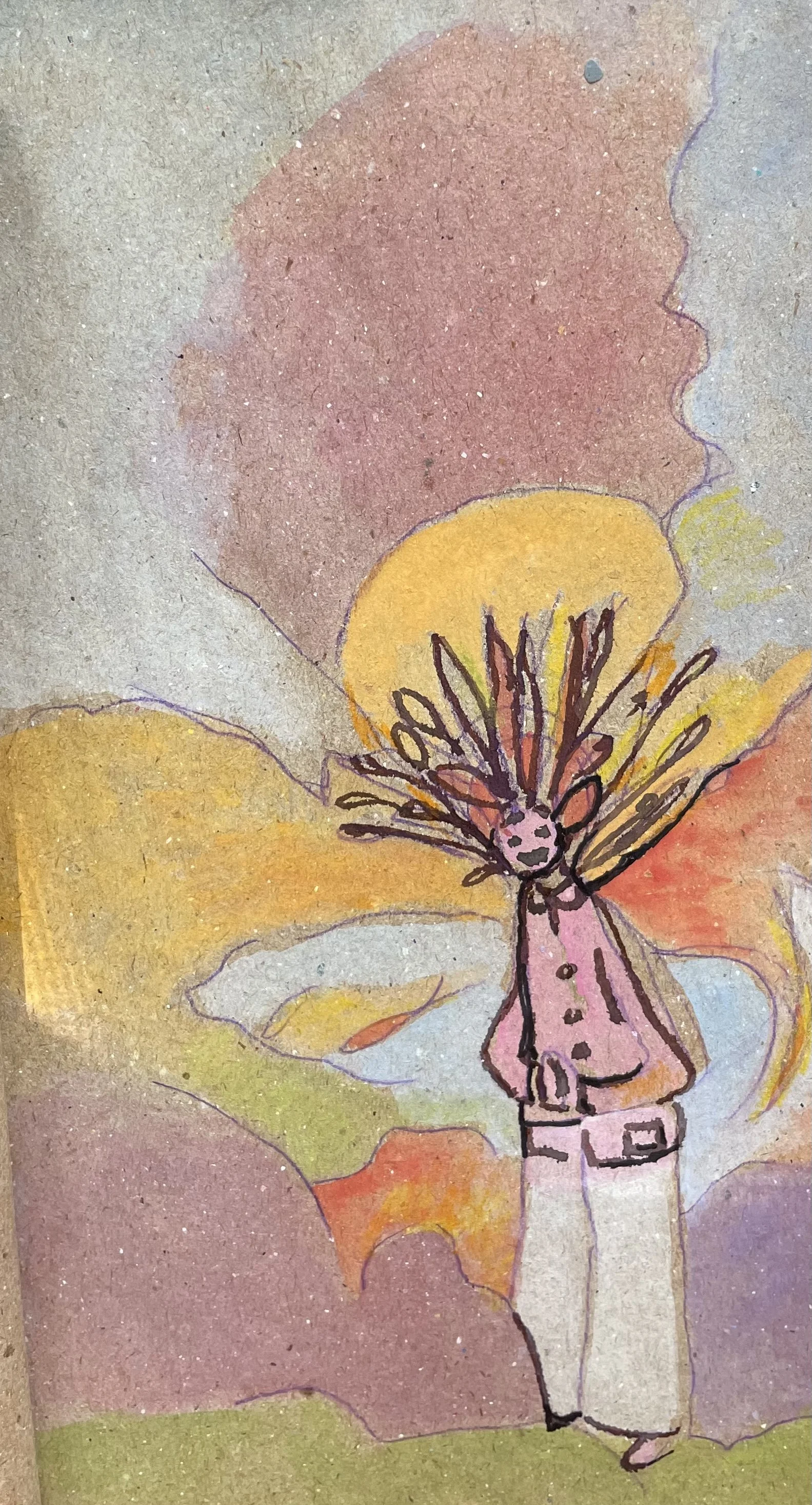 "Meher Baba At Waite's Island" 2023, Watercolor & ink on paper