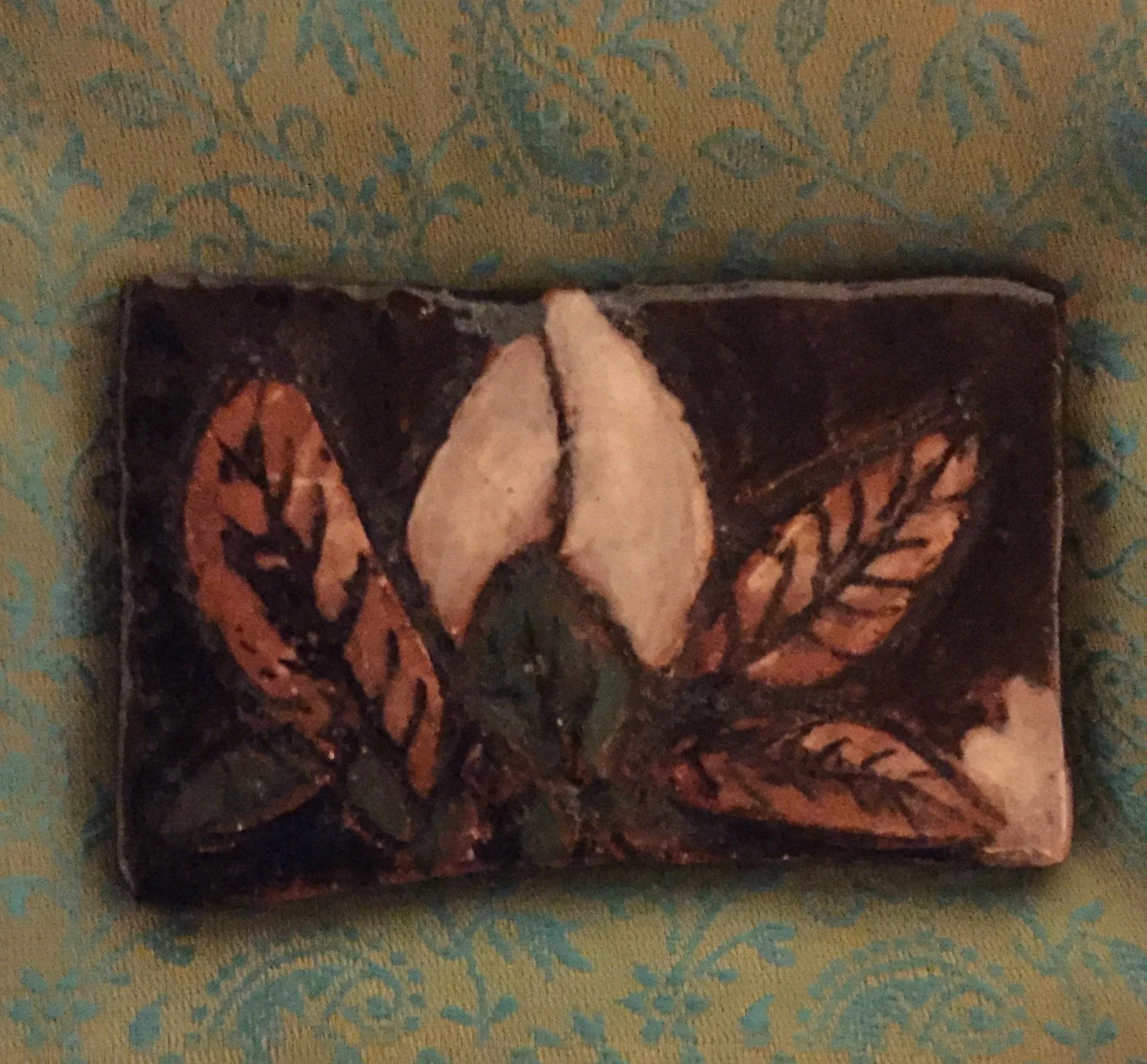 "Lotus flower" 2020's, Ceramic hand painted tile
