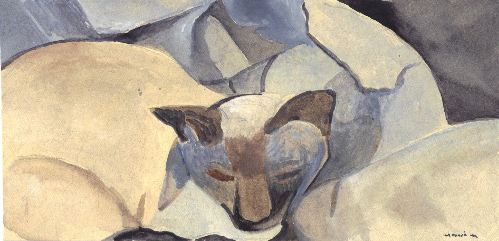 "Emily 1" 2010, Watercolor on envelope