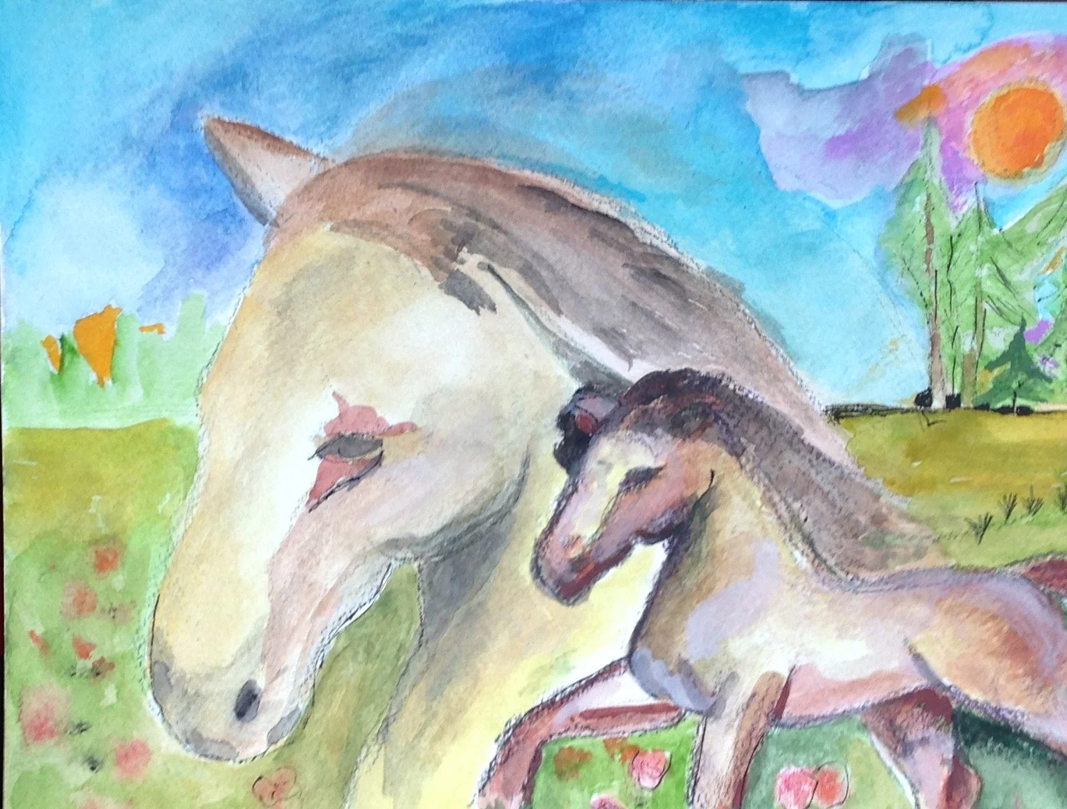 "Horse's Dream" 2020's, Watercolor on paper