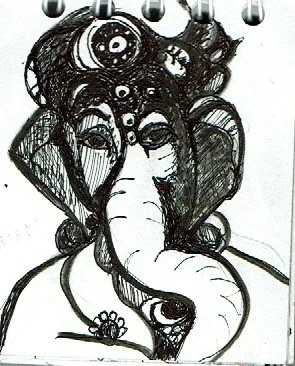 "Ganesh 1" 2019, Pen on paper