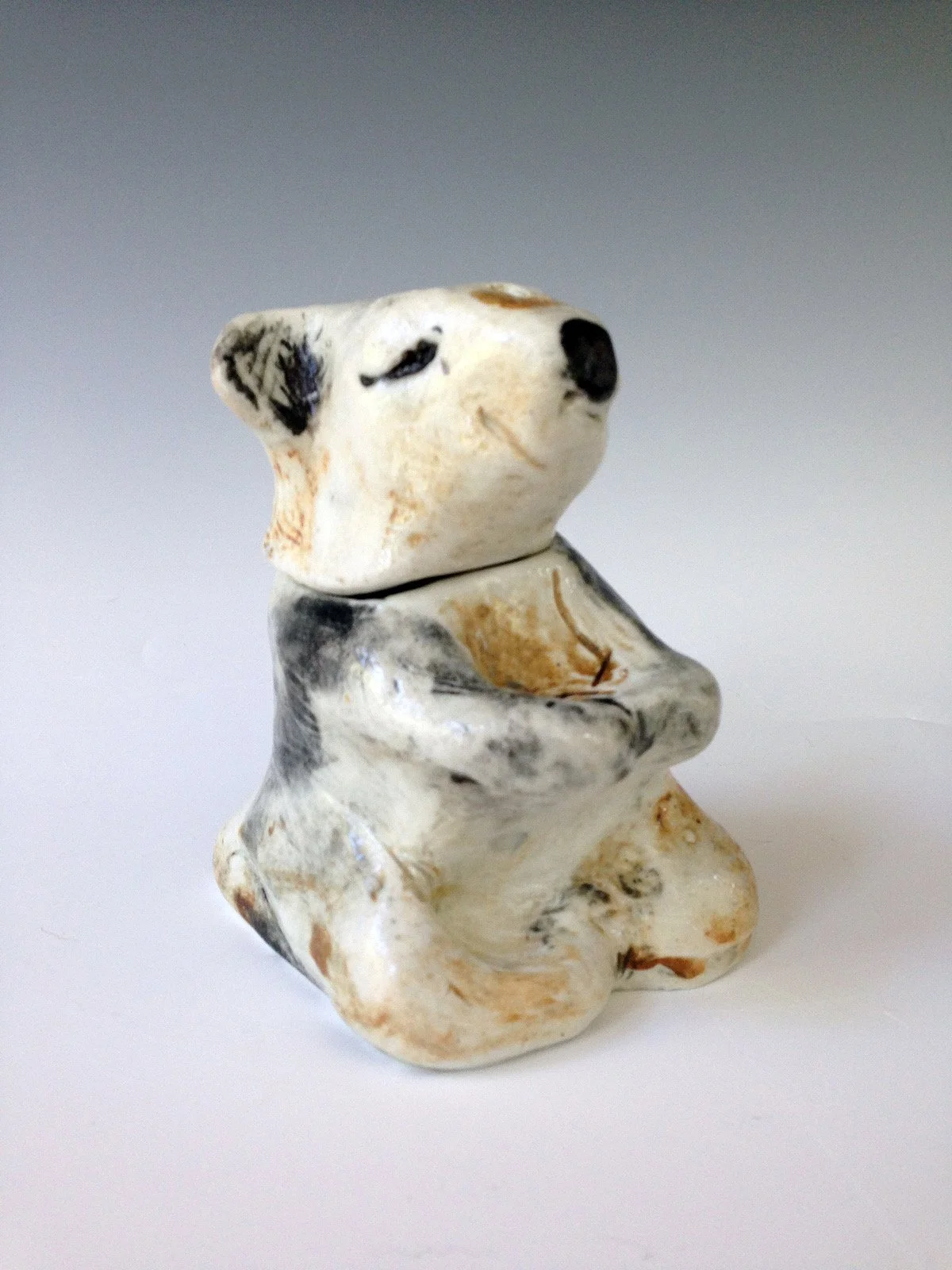 "Hugging Panda" 2018, Ceramic porcelain jar 
