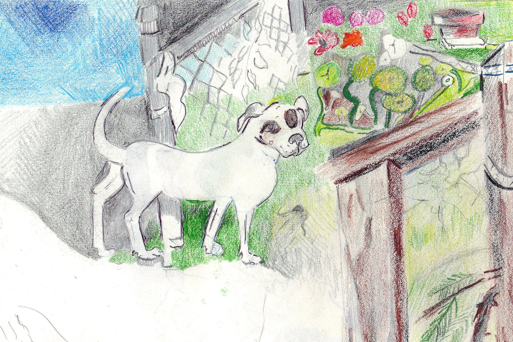 "Piglet Entering the Gate" 2020's, Watercolor on paper