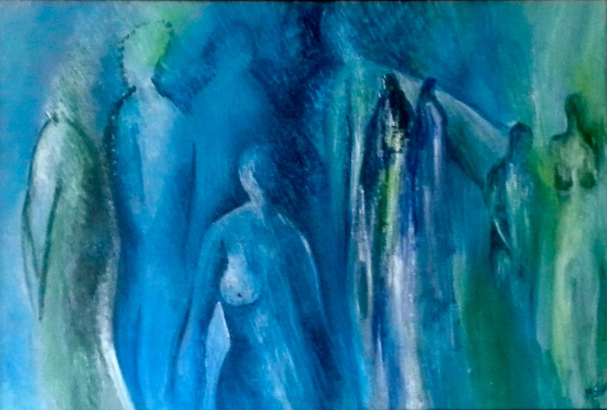 "Out of the Blue" 1960's, Oil on canvas