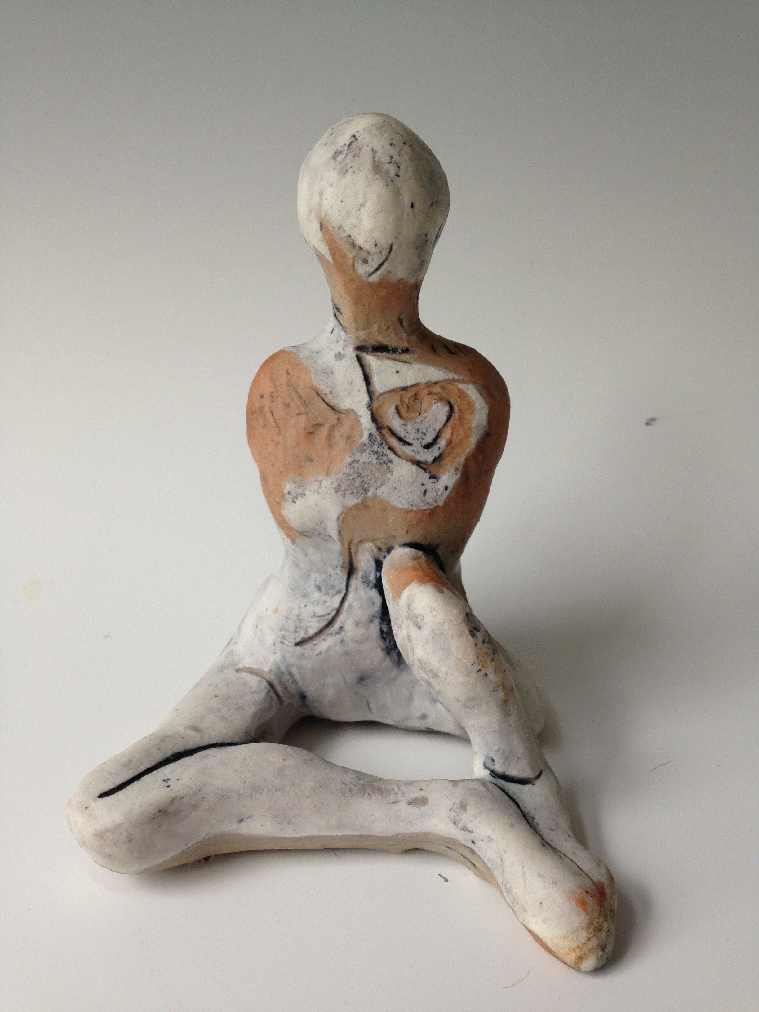 "Meditation From the Heart" 2000’s, Ceramic terracotta sculpture
