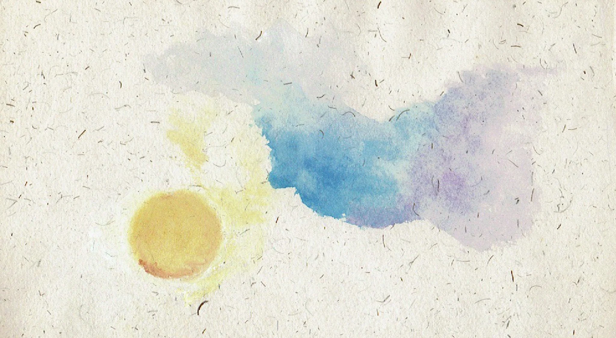 "Sun Emerging From Behind the Clouds" 2001, Watercolor on handmade paper from India