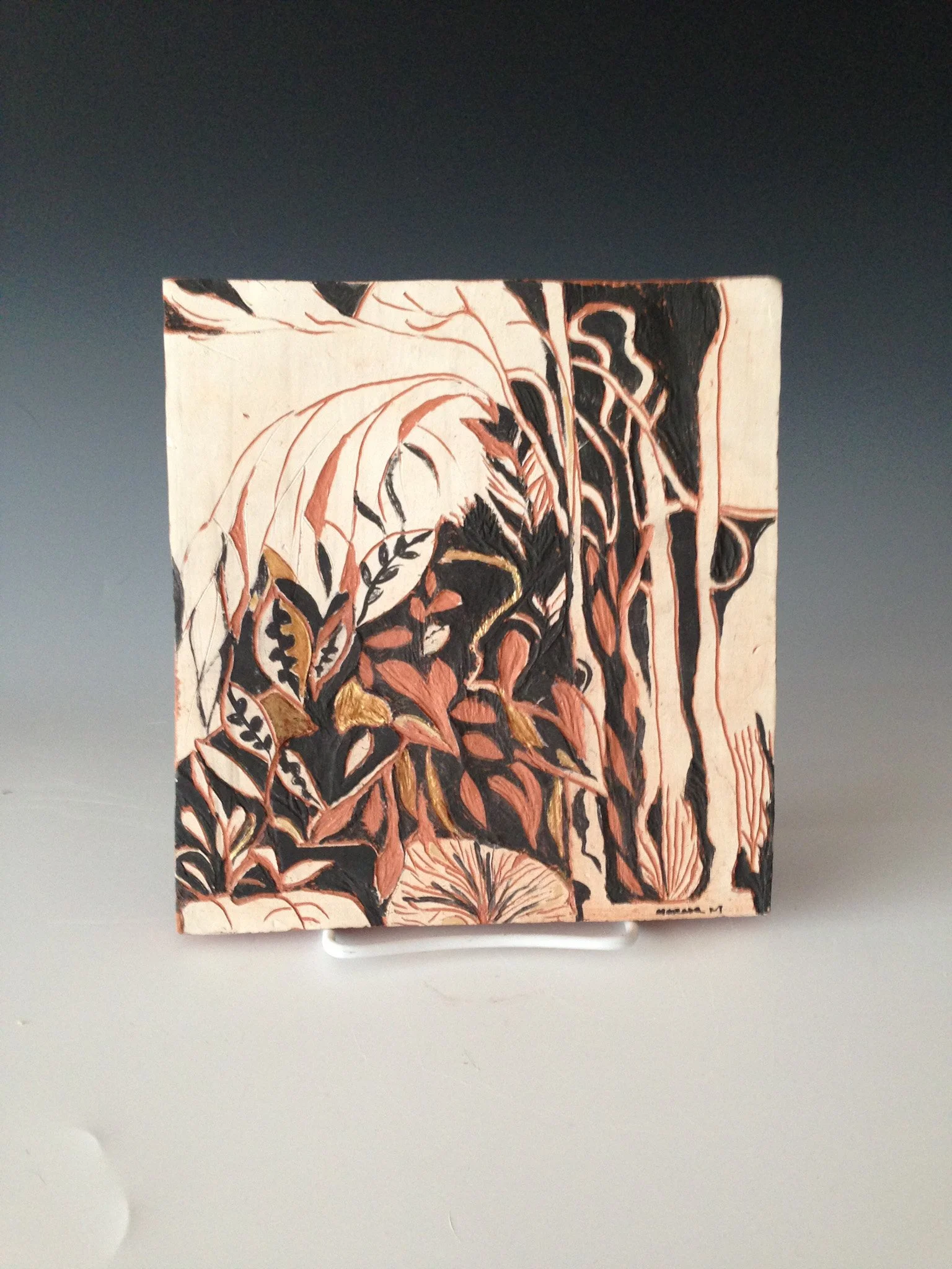"Among the Forest and the Trees" 2020's, Ceramic terracotta handmade tile