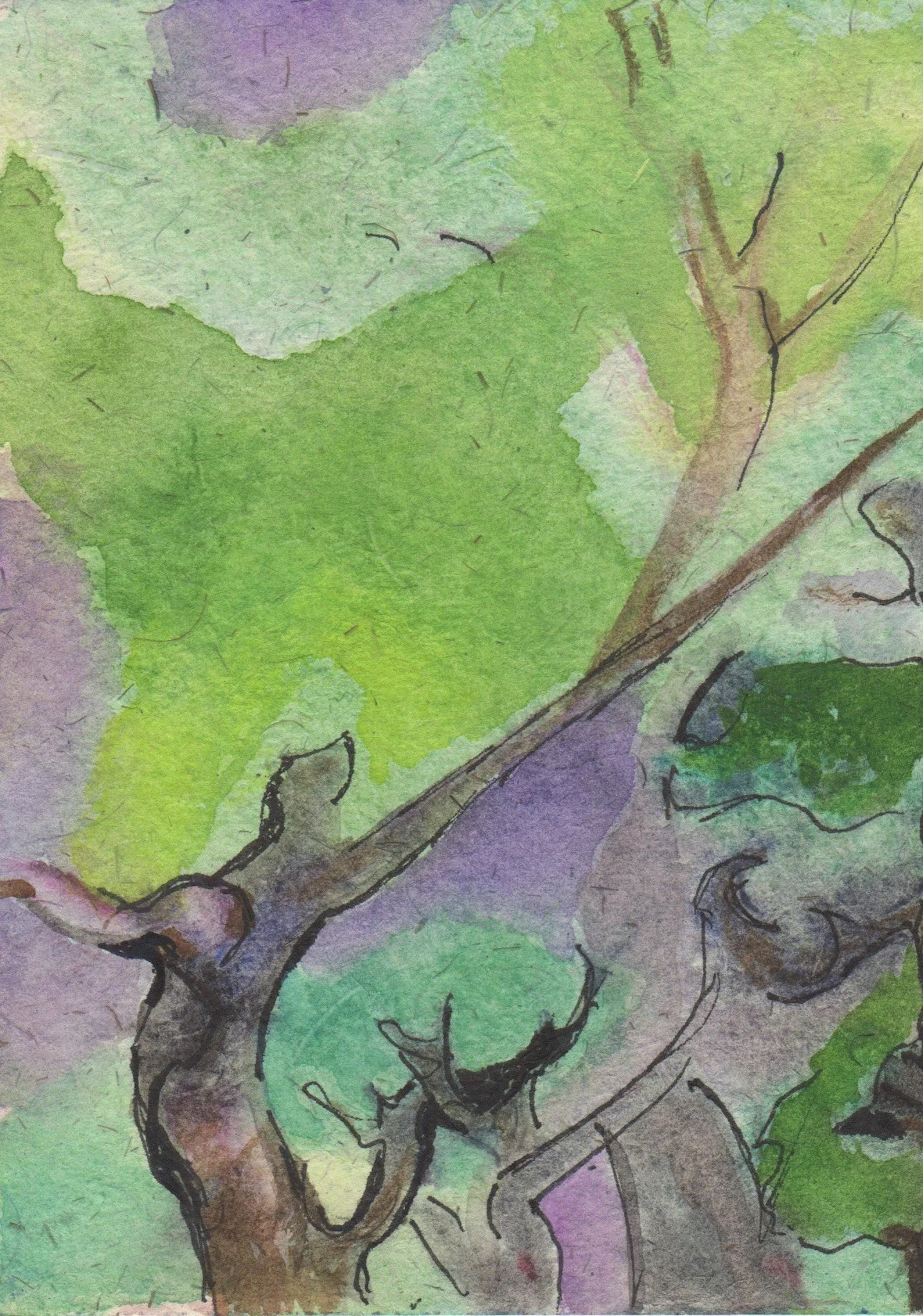 "Orchestration" 2014, Watercolor on handmade paper from India