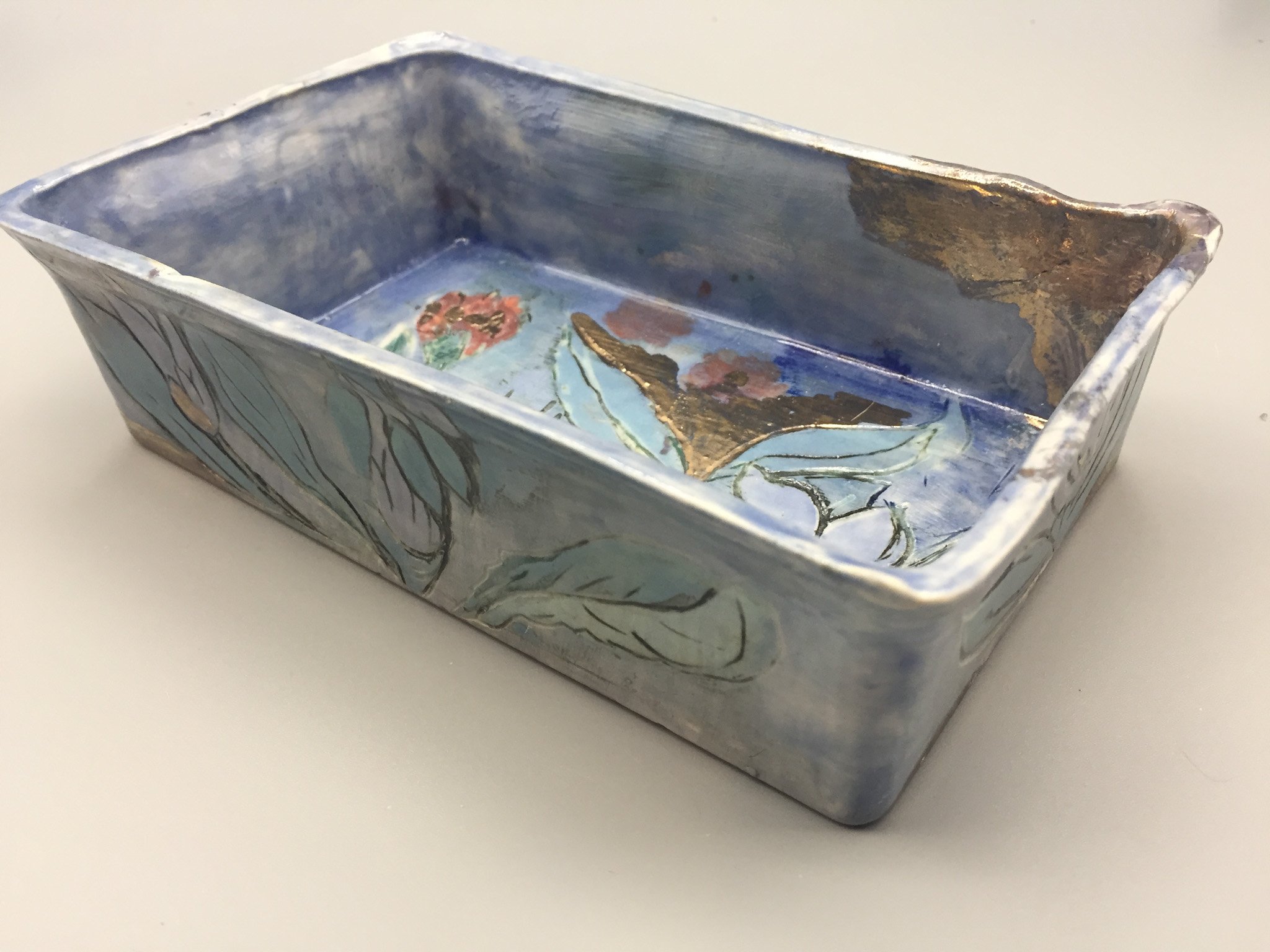 "Golden Flowers" 2018, Ceramic porcelain poured from handmade mold