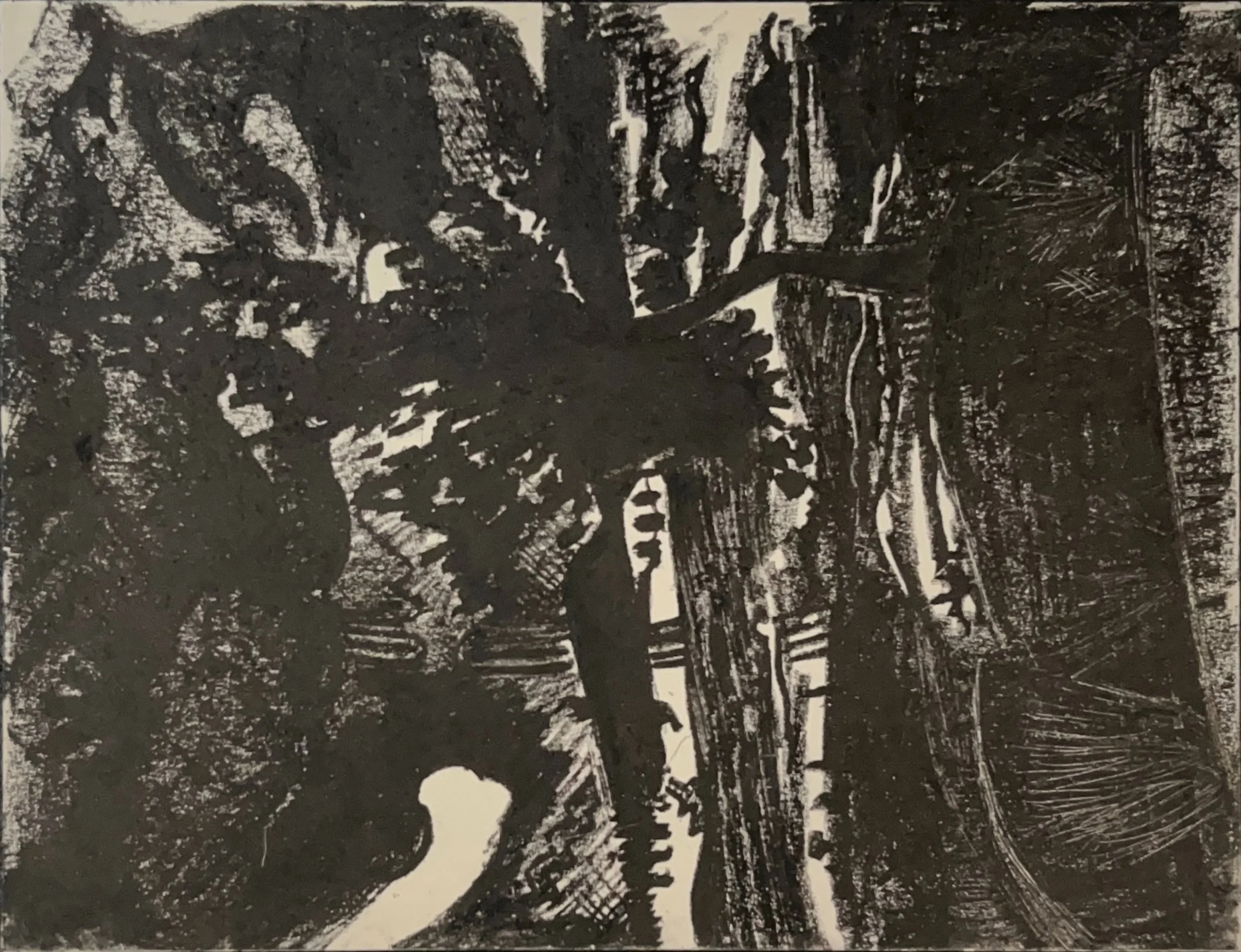 "Grass Lake New Mexico" 1980's, Lithograph on crayon print