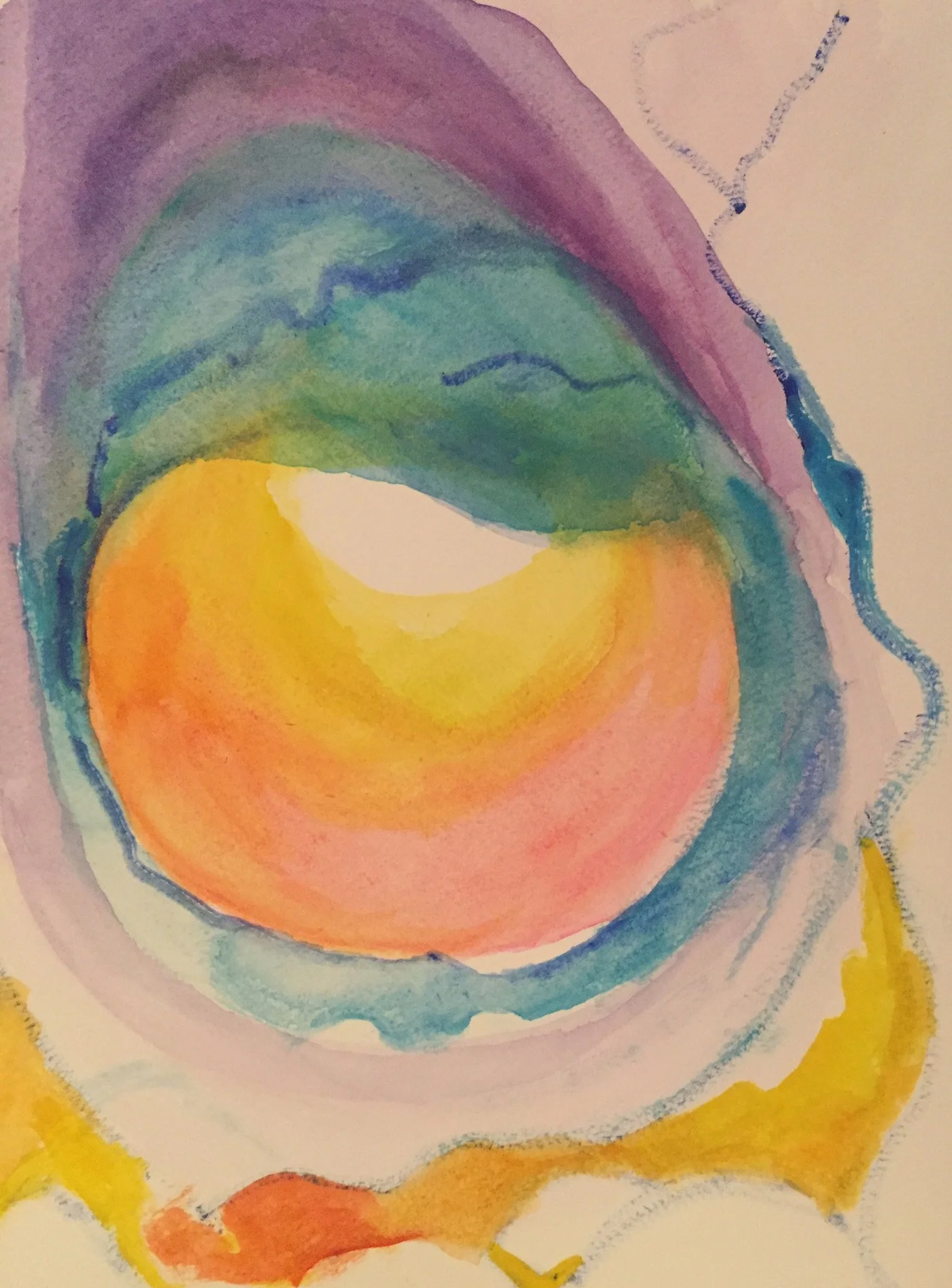 "An Open Eye" 2020's, Watercolor on Arches watercolor paper