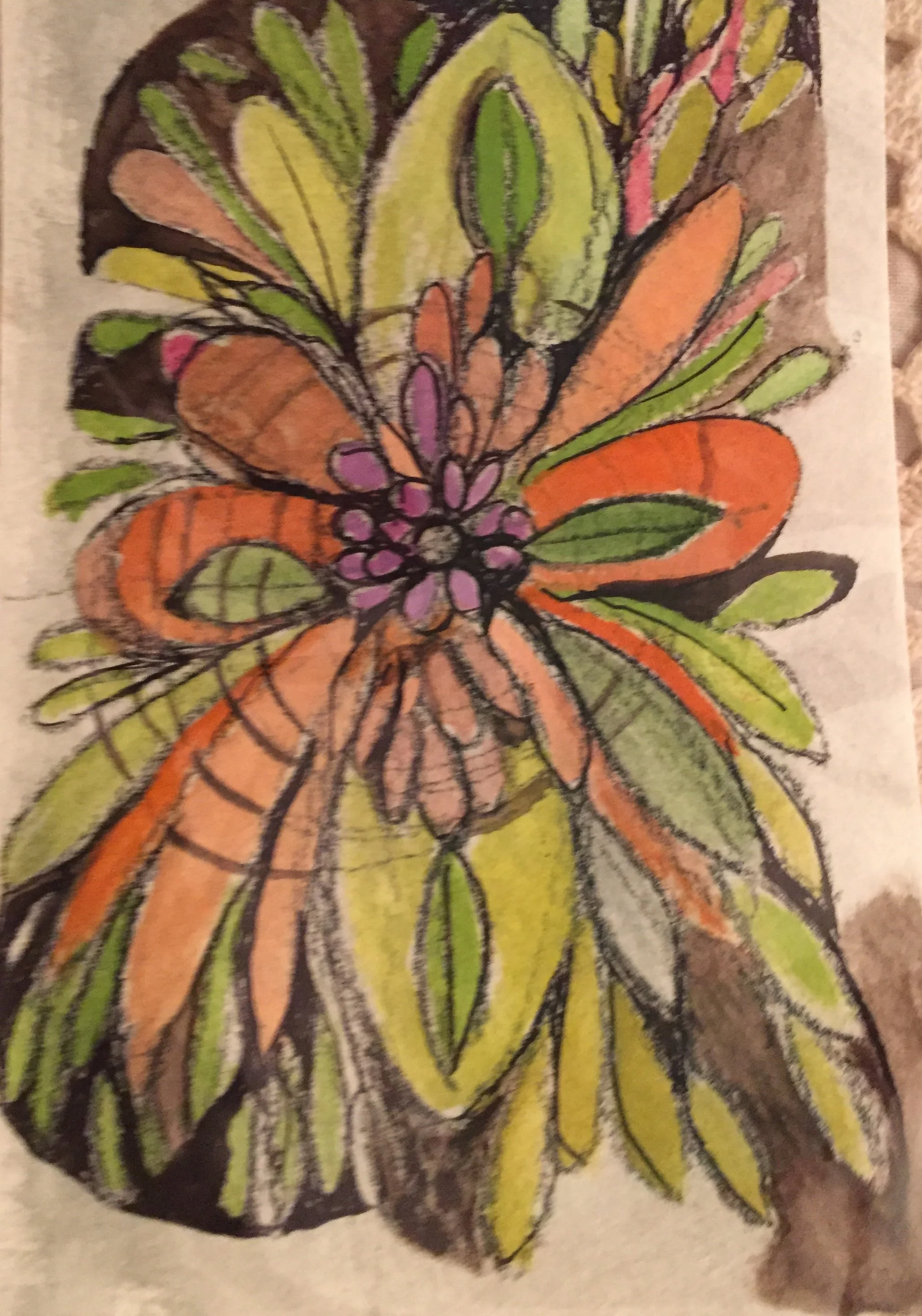 "Layers and Layers of Life" 2023, Watercolor with Ink