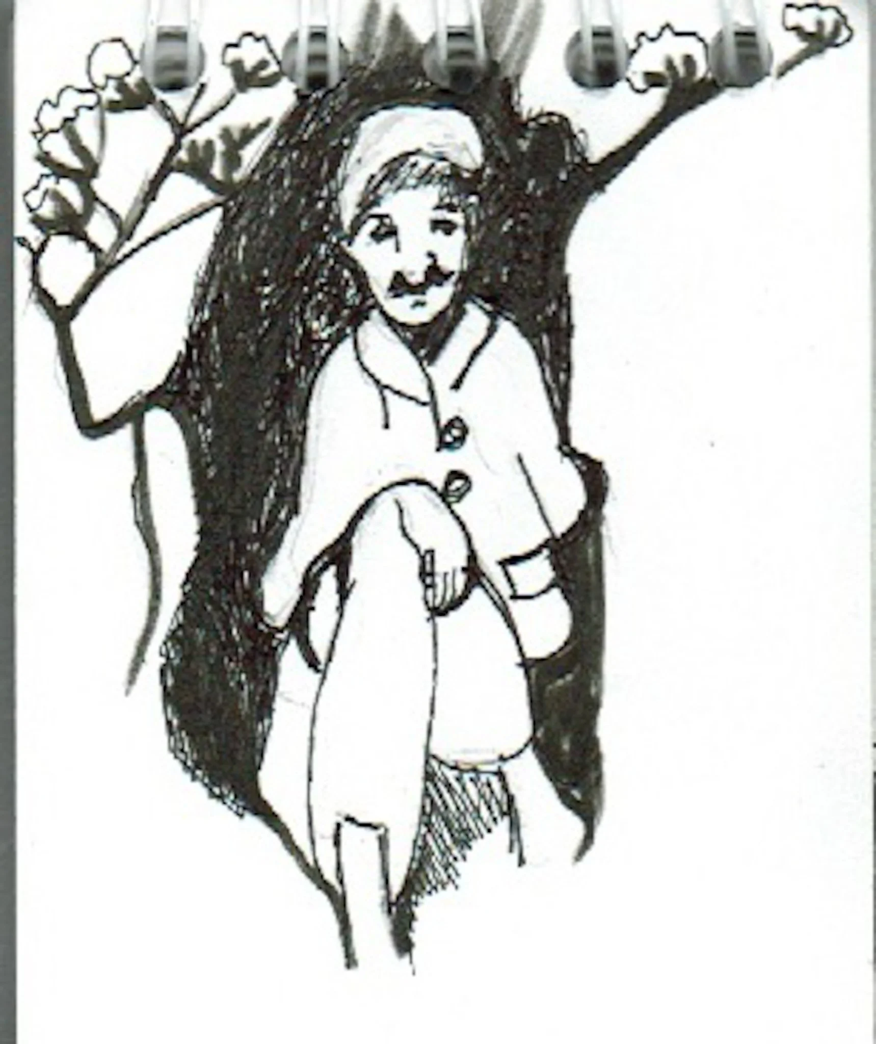 "Meher Baba Sitting Inside His Tree" 2017, Pen on paper