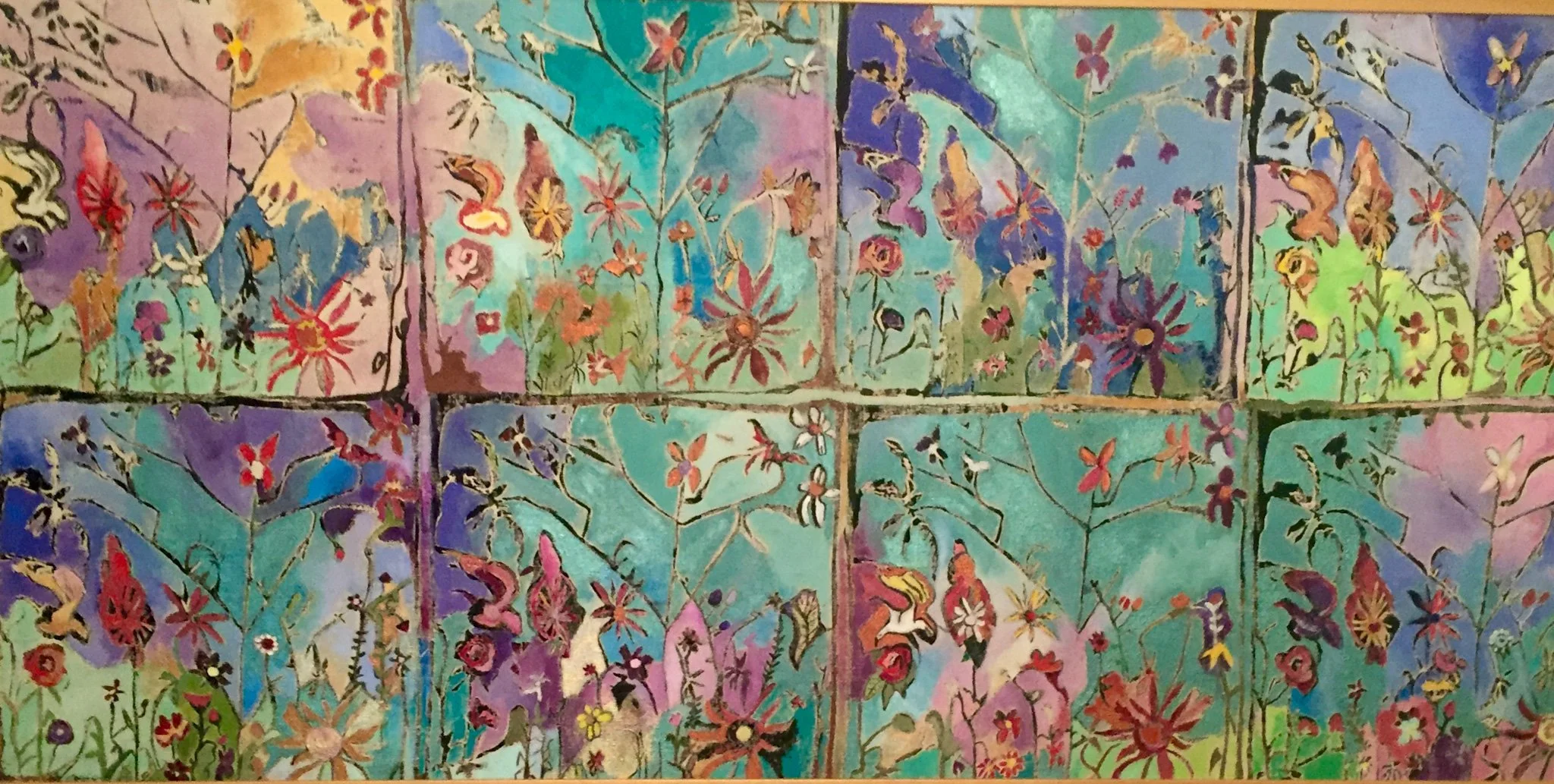 "Mehera's Garden" 2005, Acrylic block print