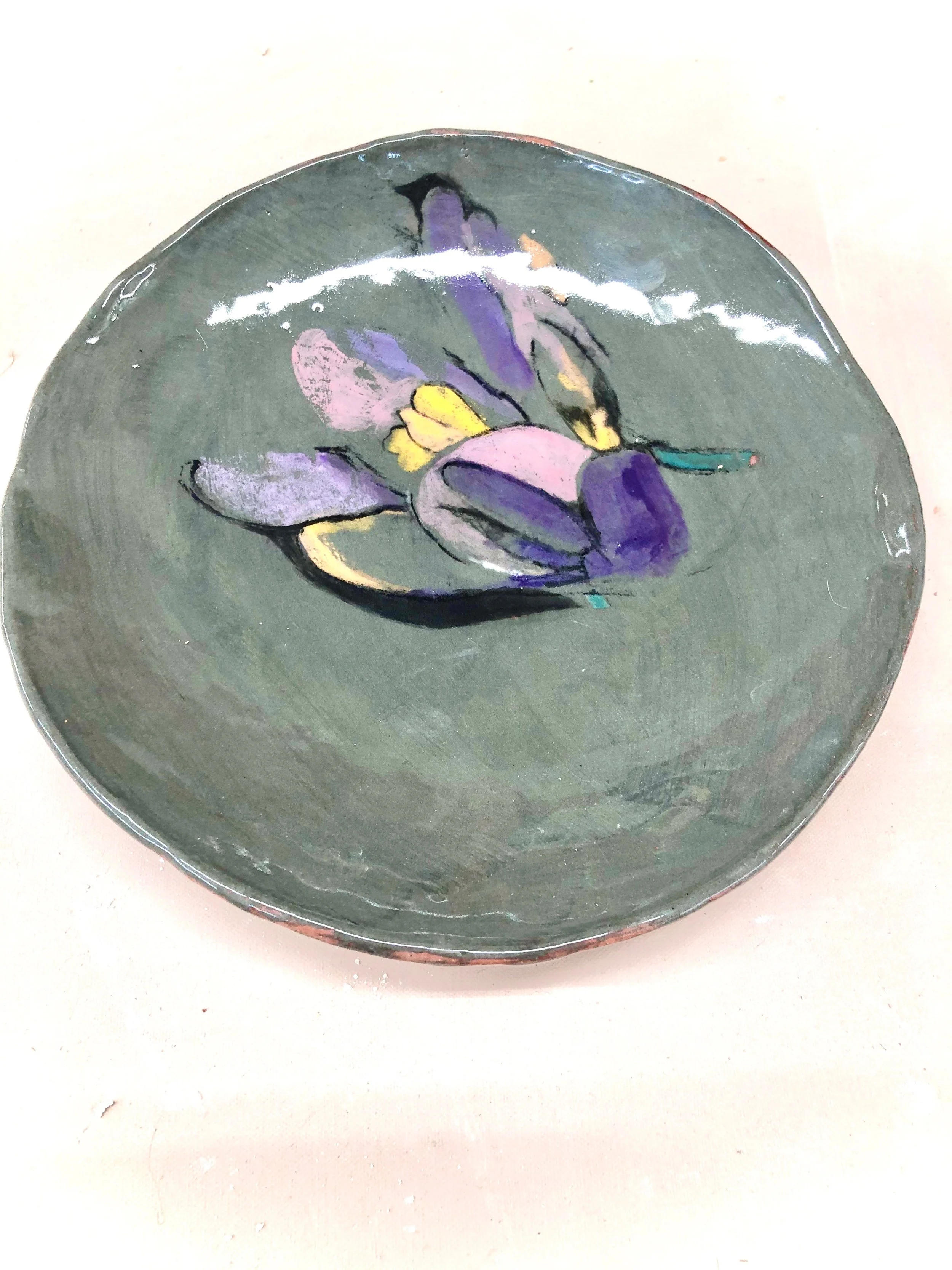 "Tulips" 2020’s, Ceramic terracotta handmade dish