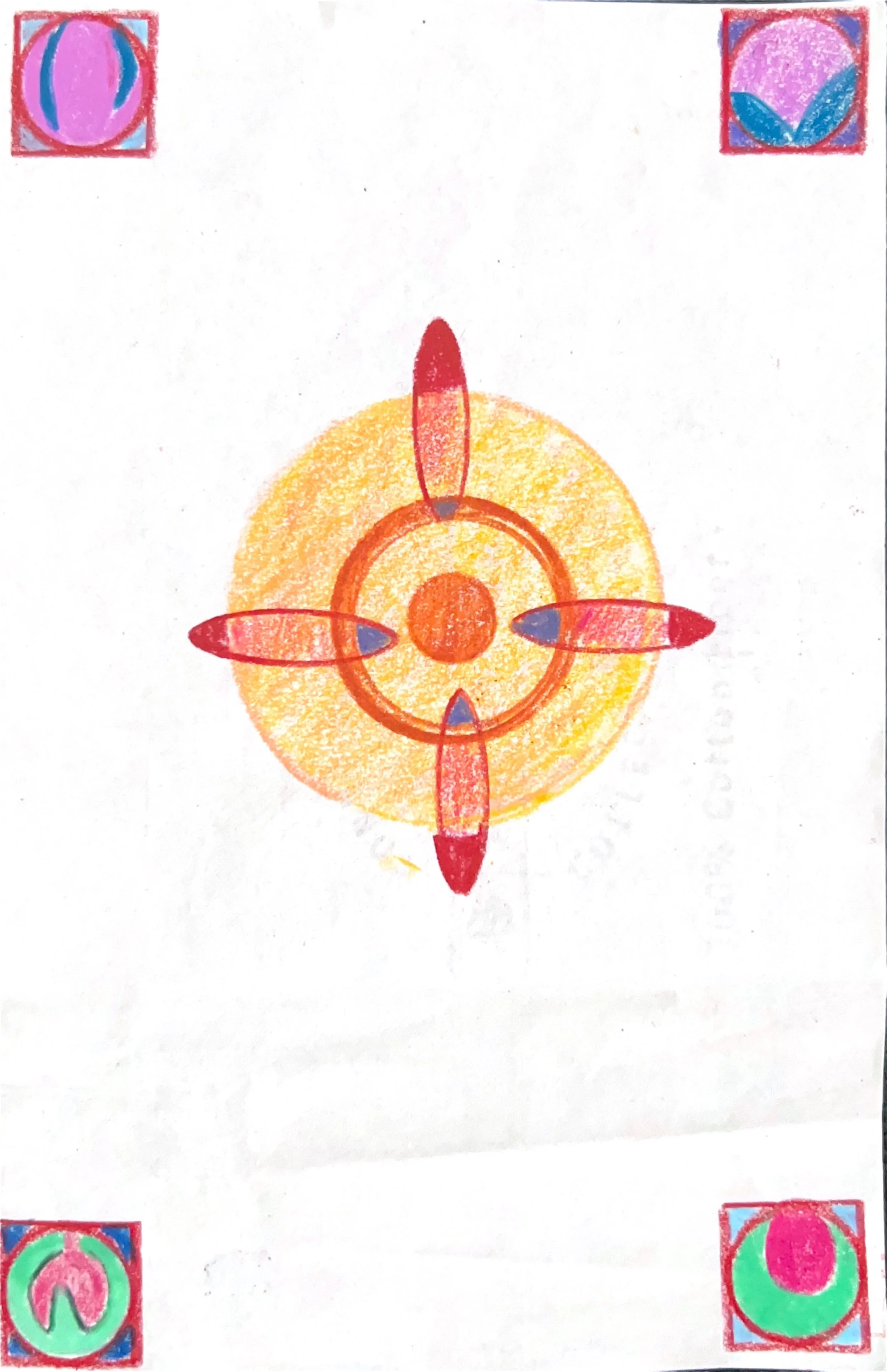 "At Your Lotus Feet I do Bow" 1990's, Colored pencil on paper