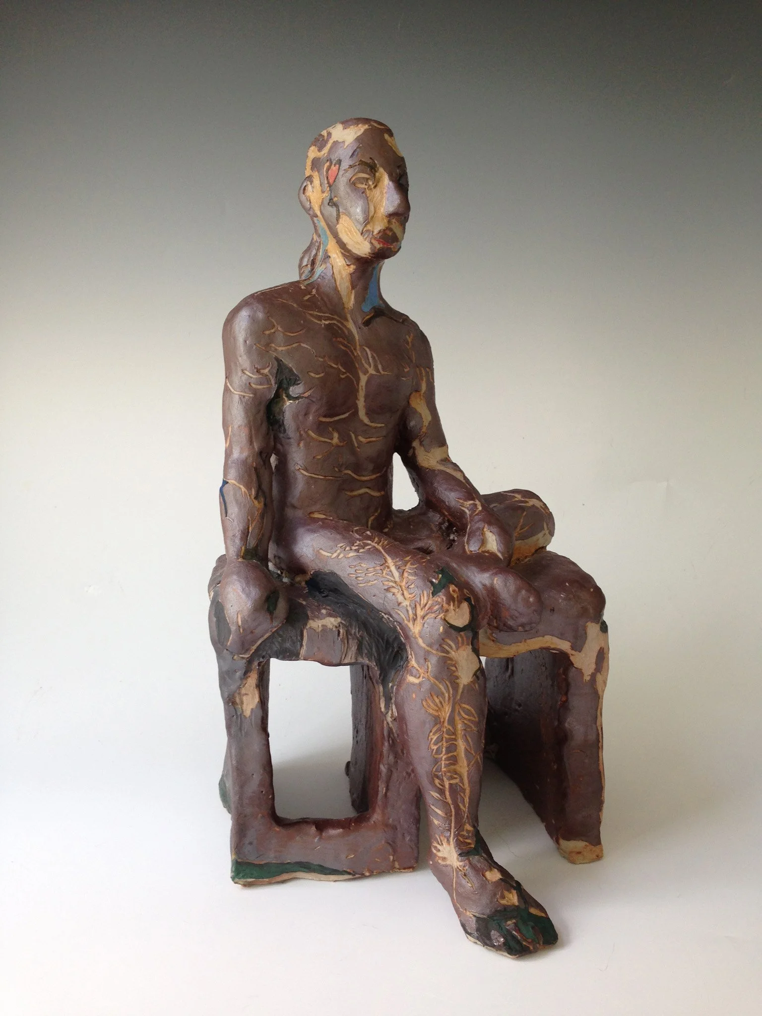 "Organic Man" 2000’s, Ceramic stoneware sculpture (Front)