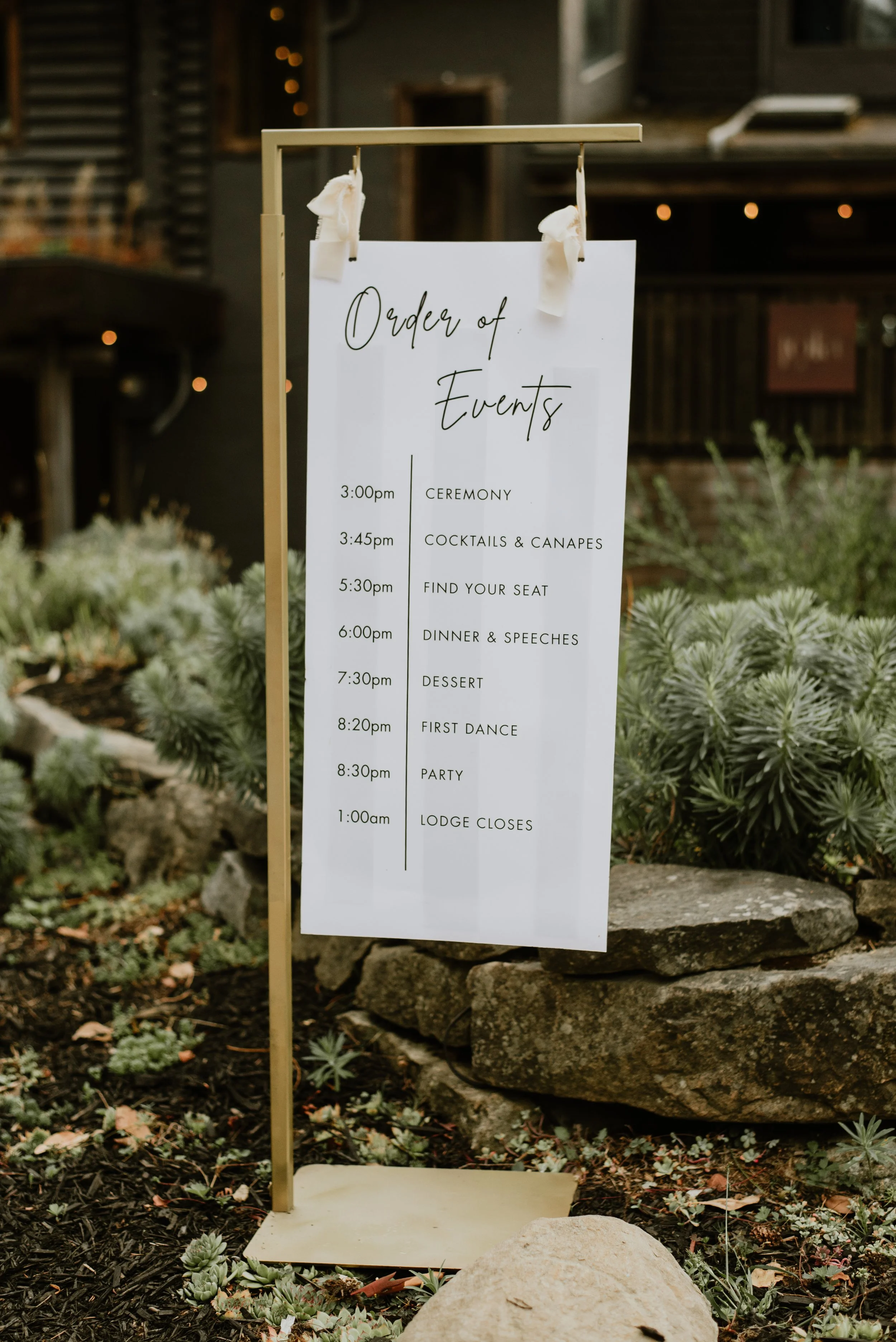 Gold Hanging Sign Holder