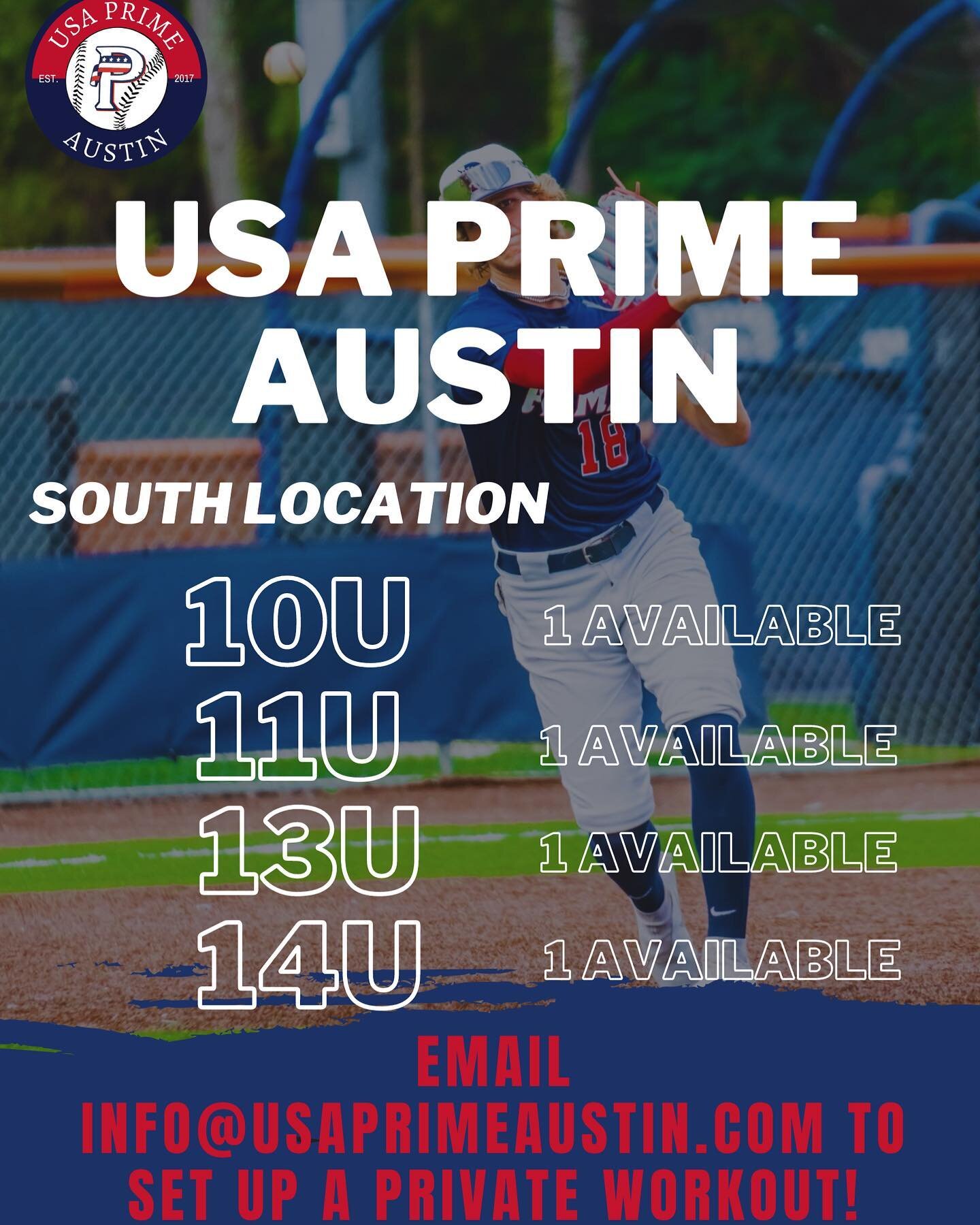 We have limited availability on our Spring Rosters! If you are interested in joining the #PrimeMovement, email us to set up a private workout‼️
.
#usaprimebaseball #usaprimeaustin #primestuds