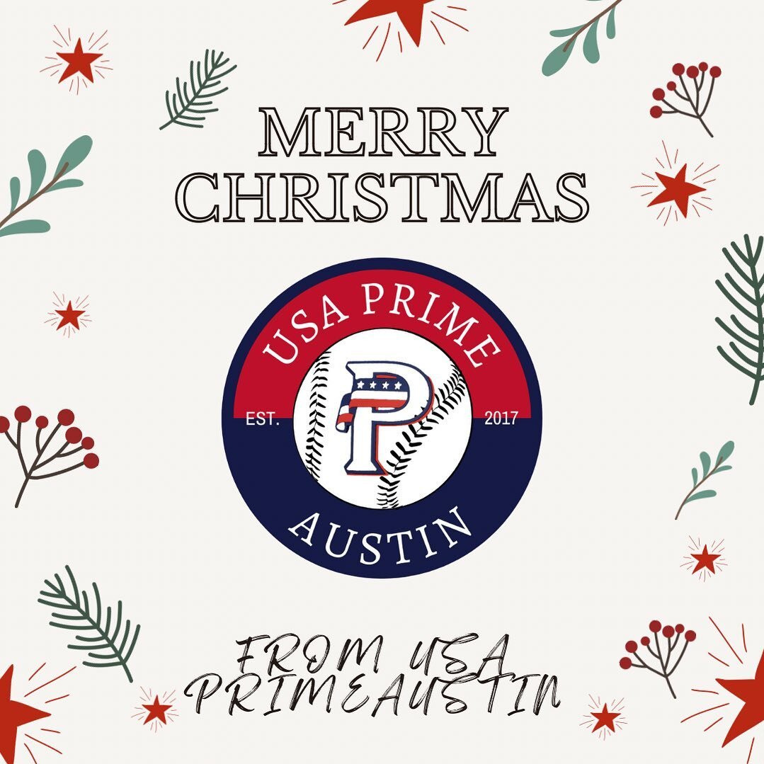 Merry Christmas from our baseball family to yours! 🎄
.
#usaprimebaseball #usaprimeaustin #primefamily