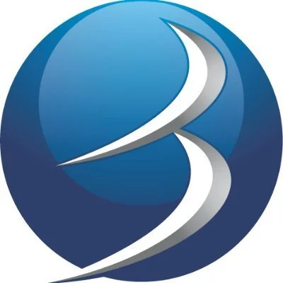 A blue circular logo with a white stylized 'S' in the center.
