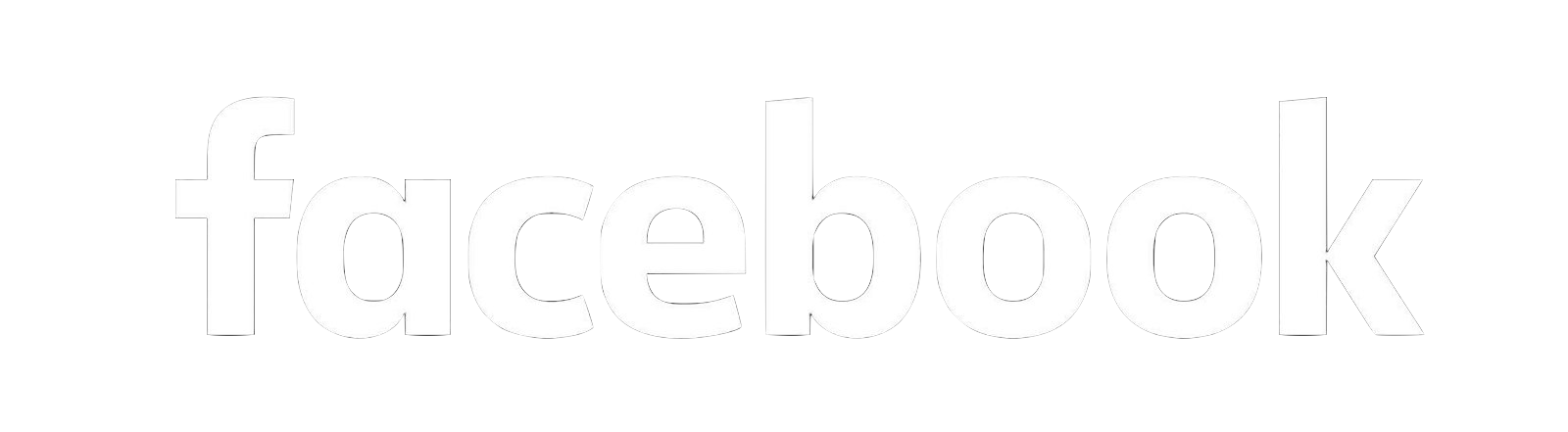 Facebook logo in white text on a black background.