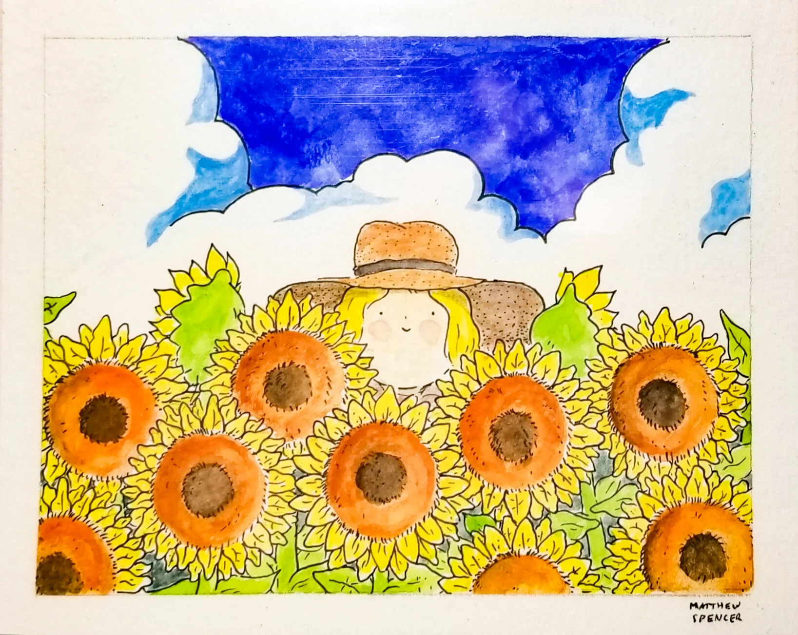 Oh God, I'm Lost (2018, 4x5, Watercolor/Ink)