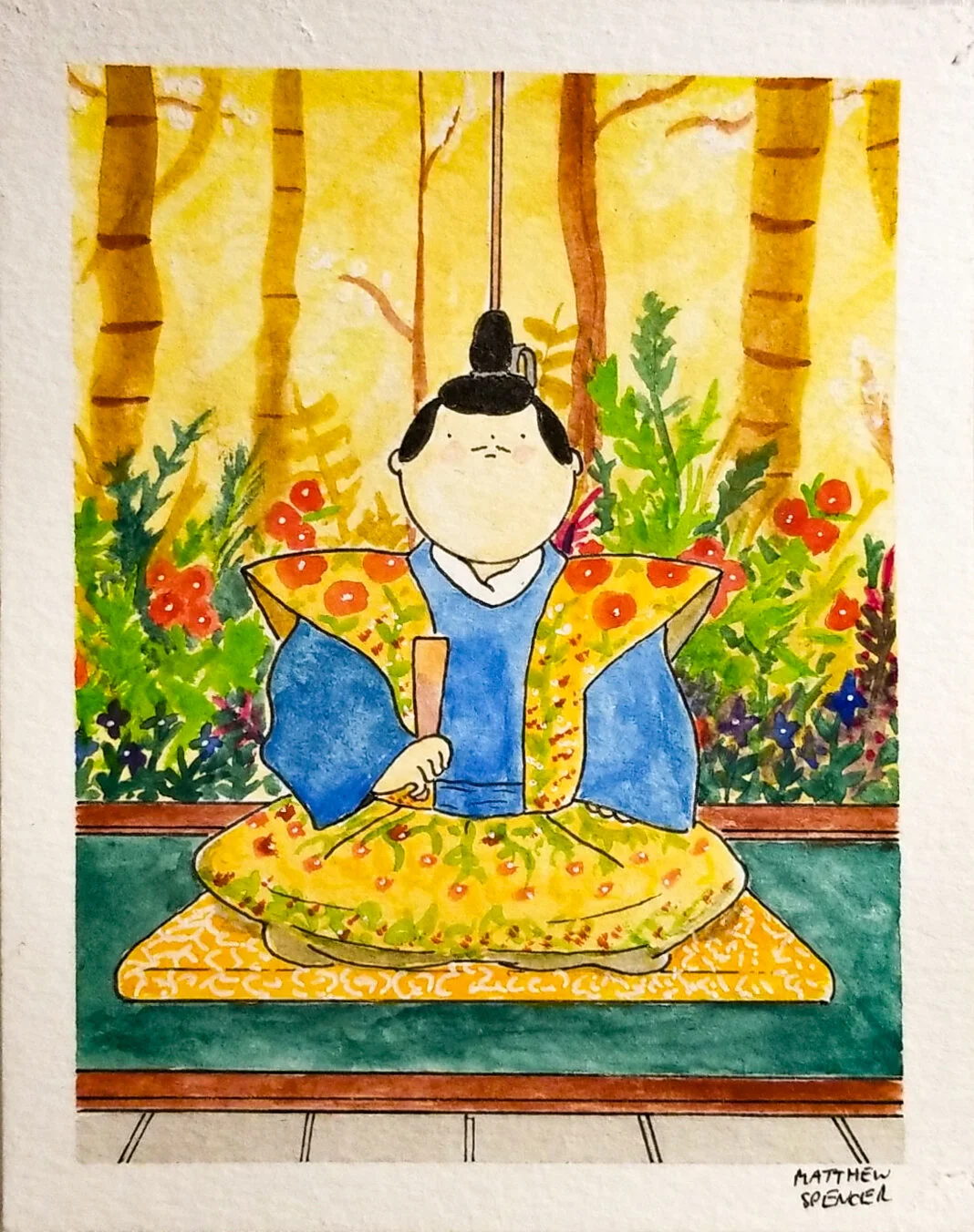 The Local Daimyo (2019, 4x5, Watercolor/Ink) 