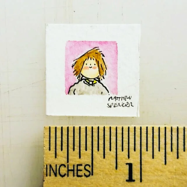 Small Girl (2019, 1x1, Watercolor/Ink)