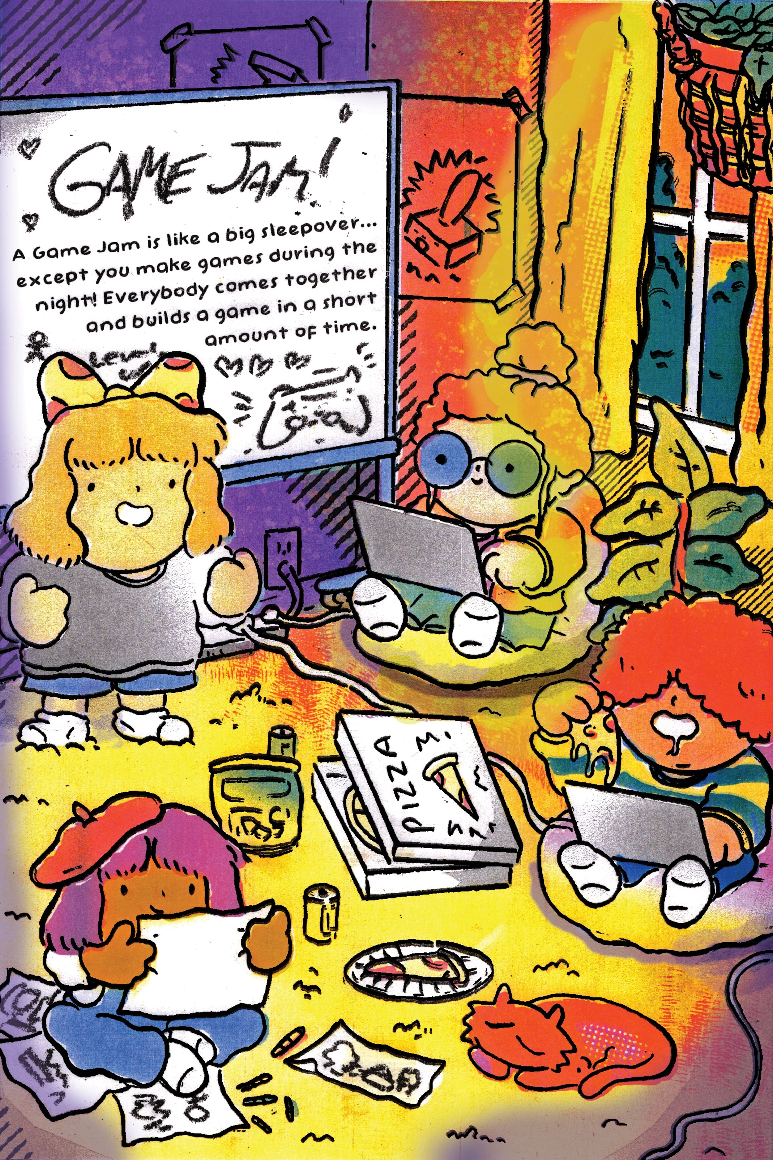 Game Jam - Museum Flyer (2021, 11x17, Risograph) - CMYK Printing