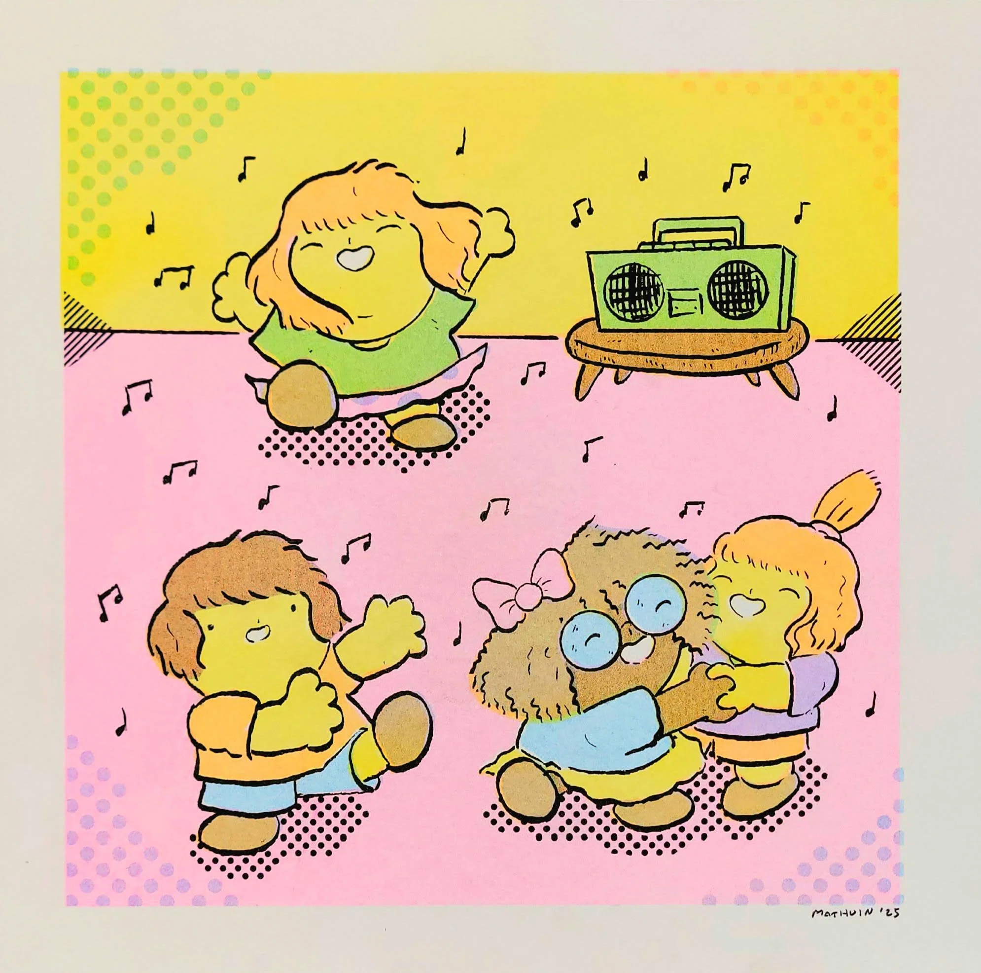 This is What Listening to _____ Feels Like (2025, 8x8, Risograph) - CMYK Printing