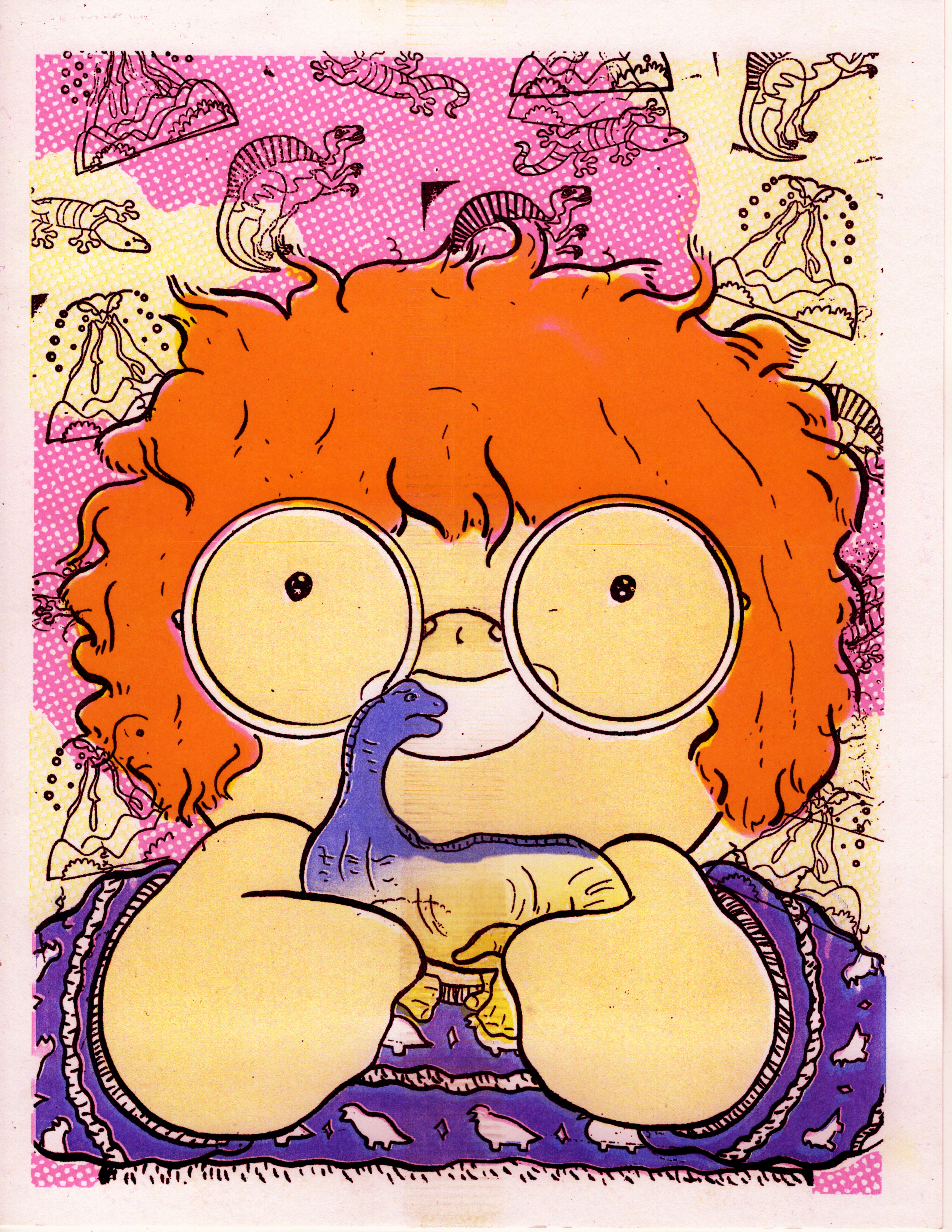 My Favorite Dino (2022, 8.5x11, Risograph) - CMYK Printing)