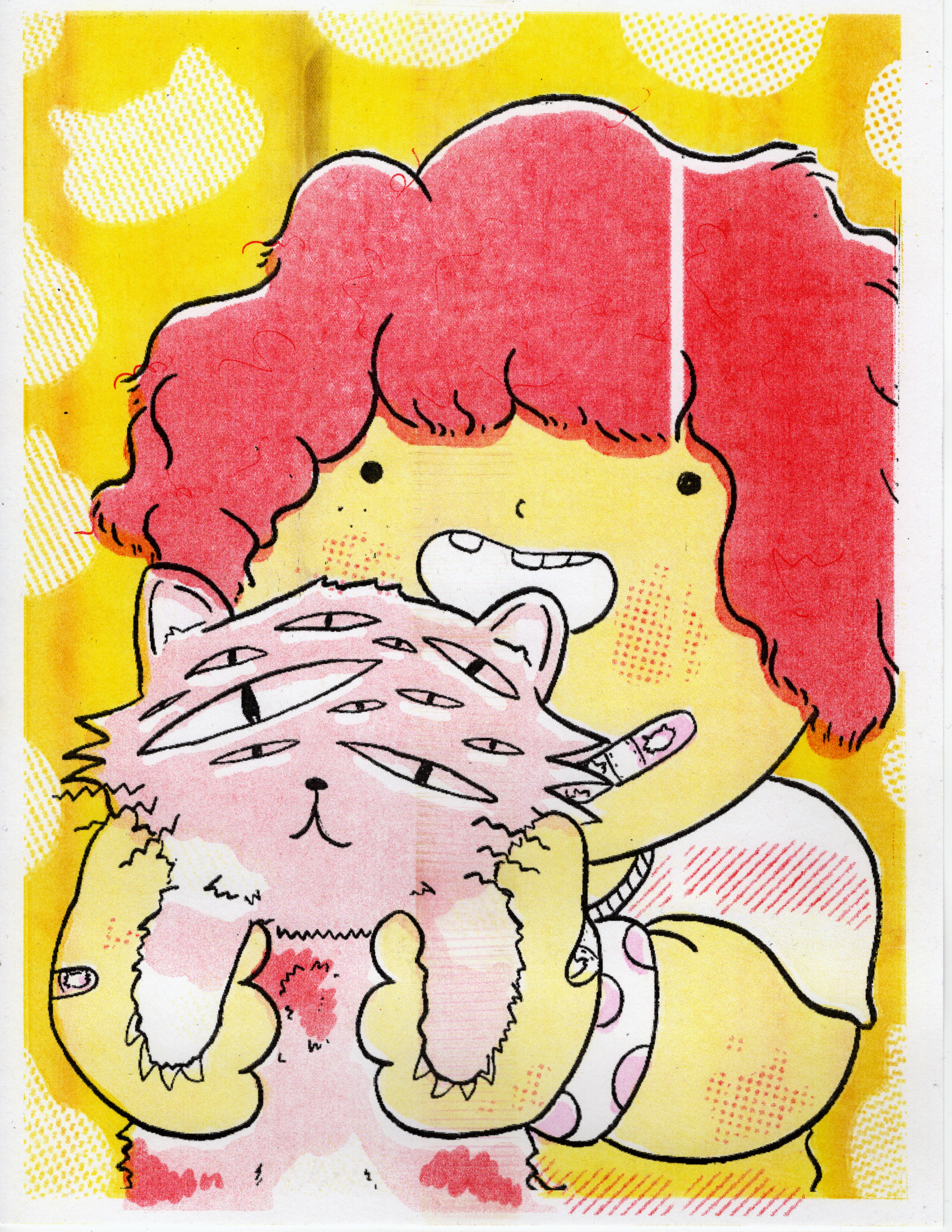 My Favorite Cat (2022, 8.5x11, Risograph) - Printed with Yellow, Red colors