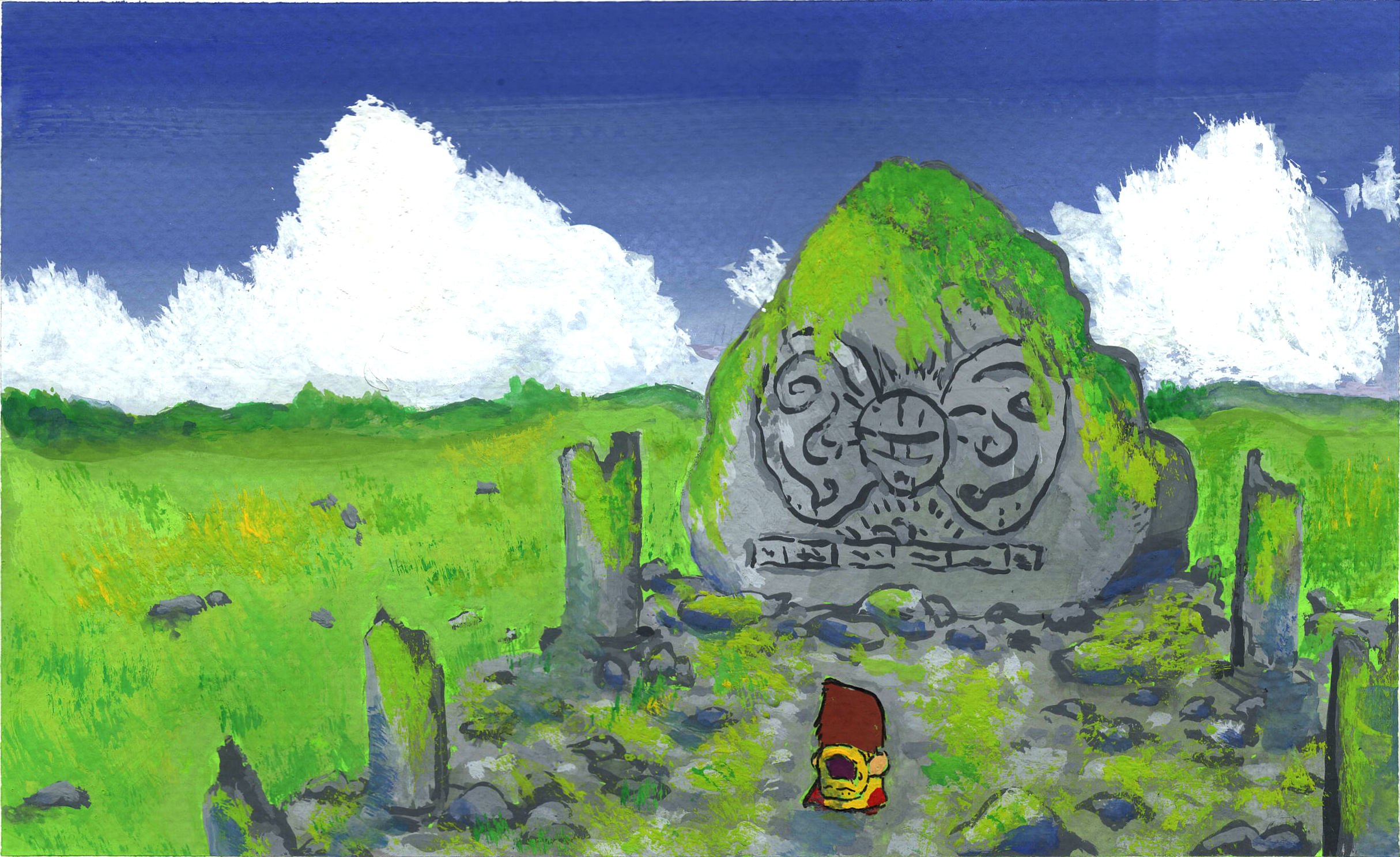The Sacred Bow (2023, Gouache, 8x10)