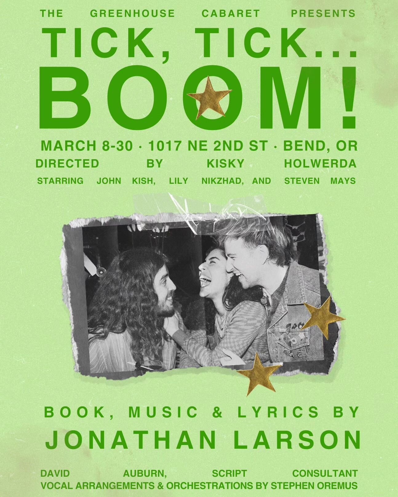 &ldquo;Can he make his mark if he gives up his spark?&rdquo;

Before there was RENT&hellip; there was tick, tick&hellip; BOOM!, Jonathan Larson&rsquo;s explosive musical about life, death, and the necessity of art. The semi-autobiographical story fol