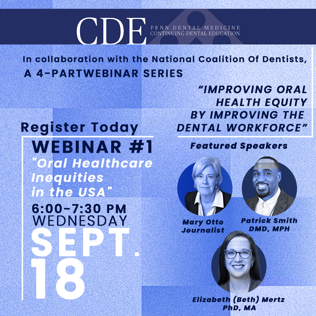 Promotional graphic for oral health webinar series