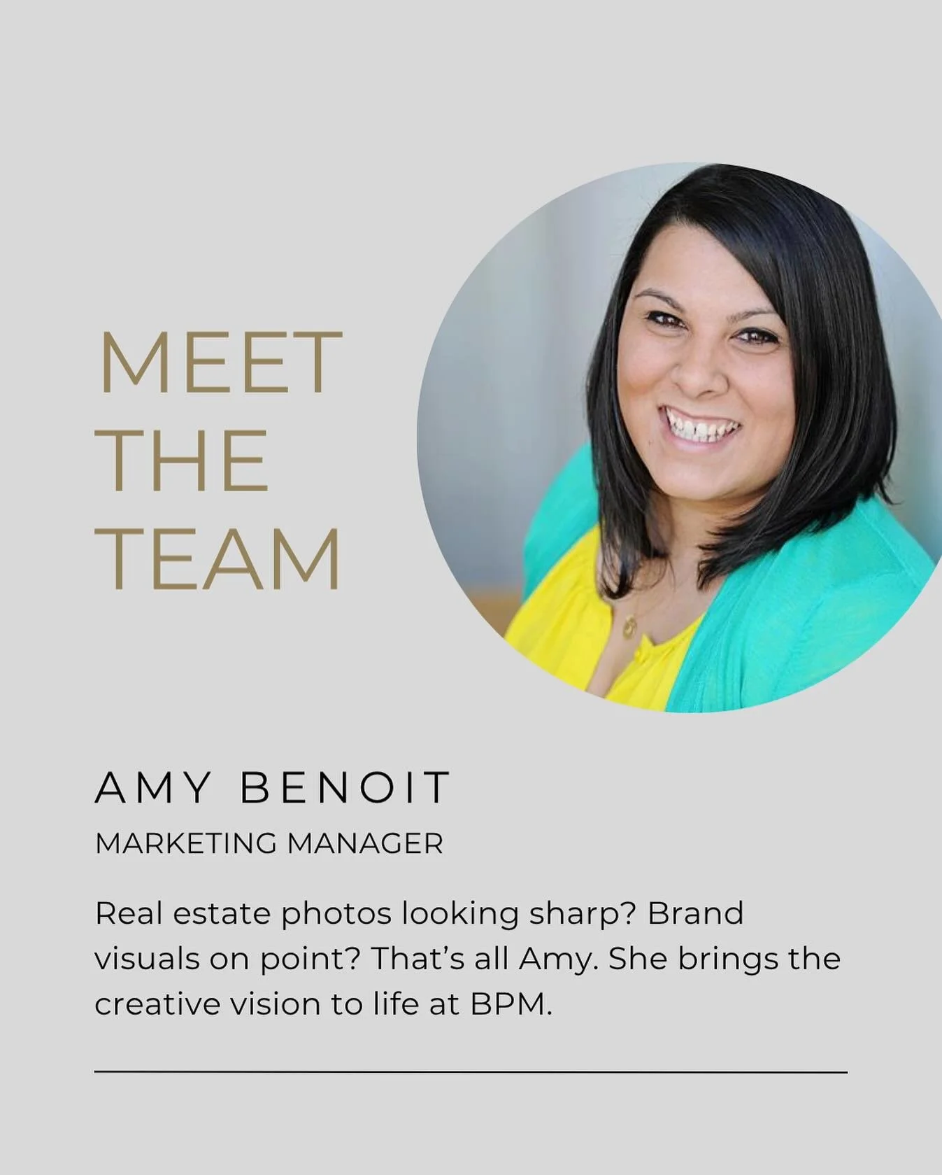 πΈ Eye-catching real estate photos.
π¨ High-quality, on-brand creative work.
That’s the work of Amy, the creative mind behind BPM’s visual identity. Her attention to detail and vision ensure every project looks its best — from list