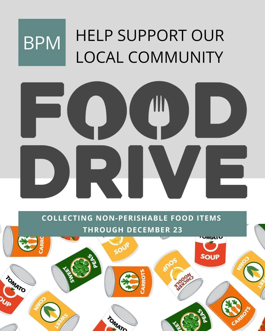 Now through December 23, we&rsquo;re welcoming donations of non-perishable food items to support local families. Whether it&rsquo;s canned soups and veggies, dry rice and pasta, or baby essentials, each item helps provide comfort and care this season