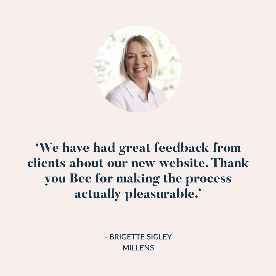 A bit of client love for Tuesday from @brigette_sigley from Millens❤️

'Getting the website designed can be a nightmare. I have done it a number of times. Dealing with Bee was easy and the result is just as I visualised it. She has amazing tools to h