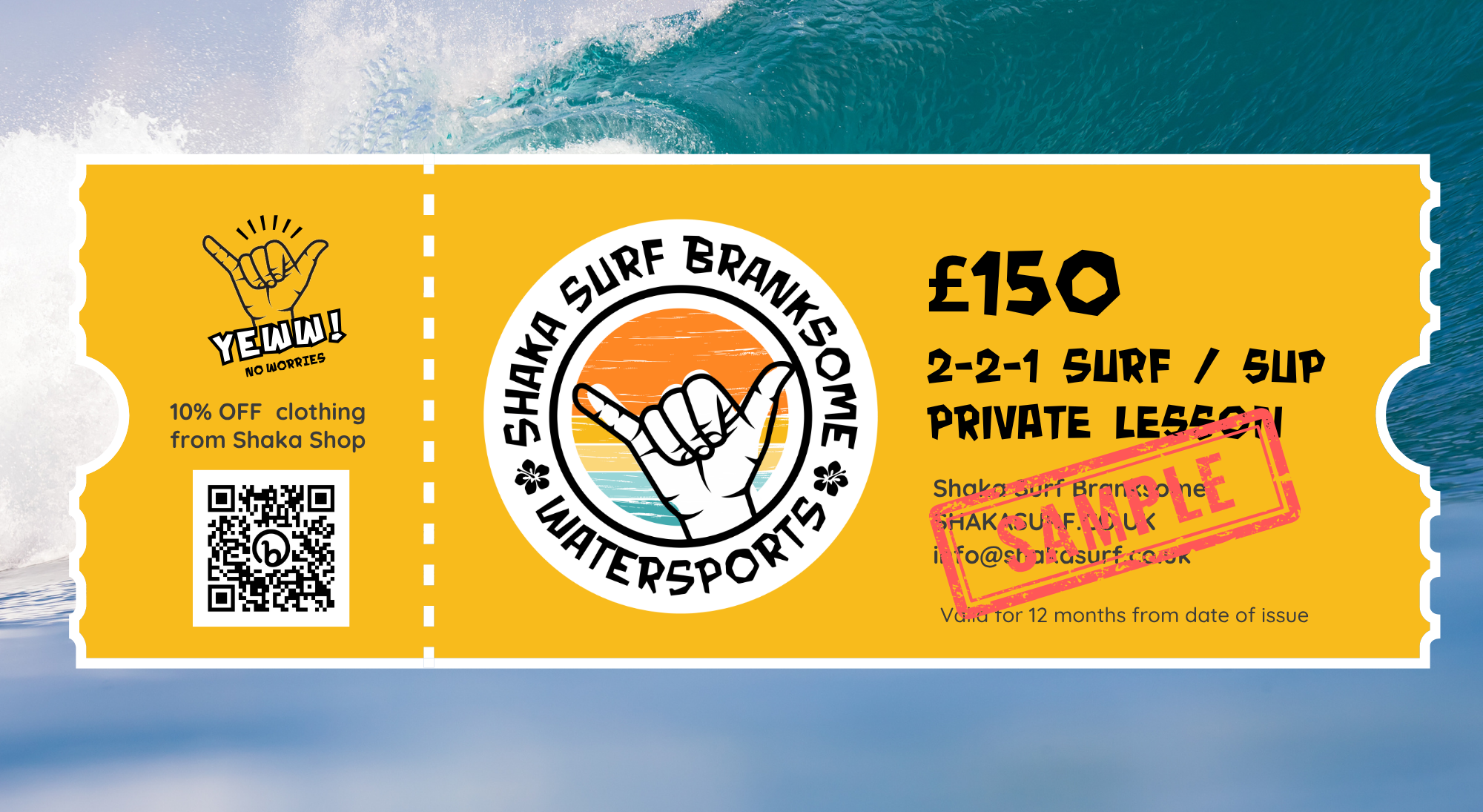 Private Surf/Sup lesson Gift Voucher 2-2-1