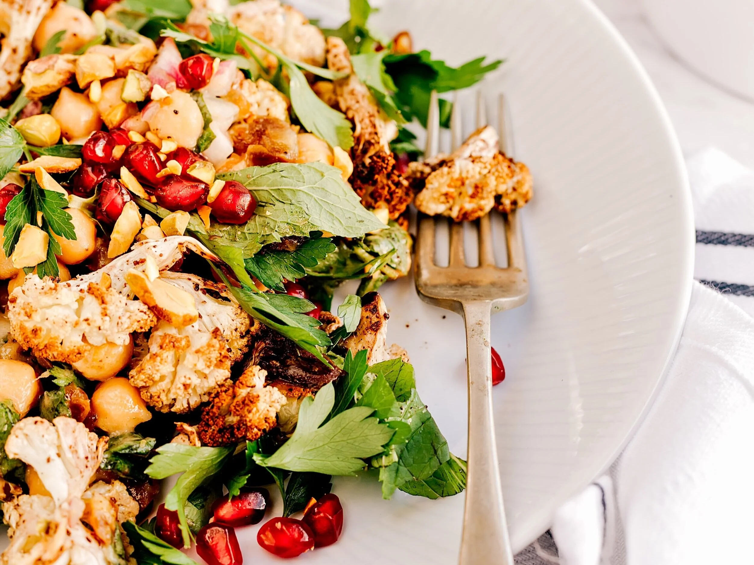 Crispy Chickpeas & Cauliflower Salad