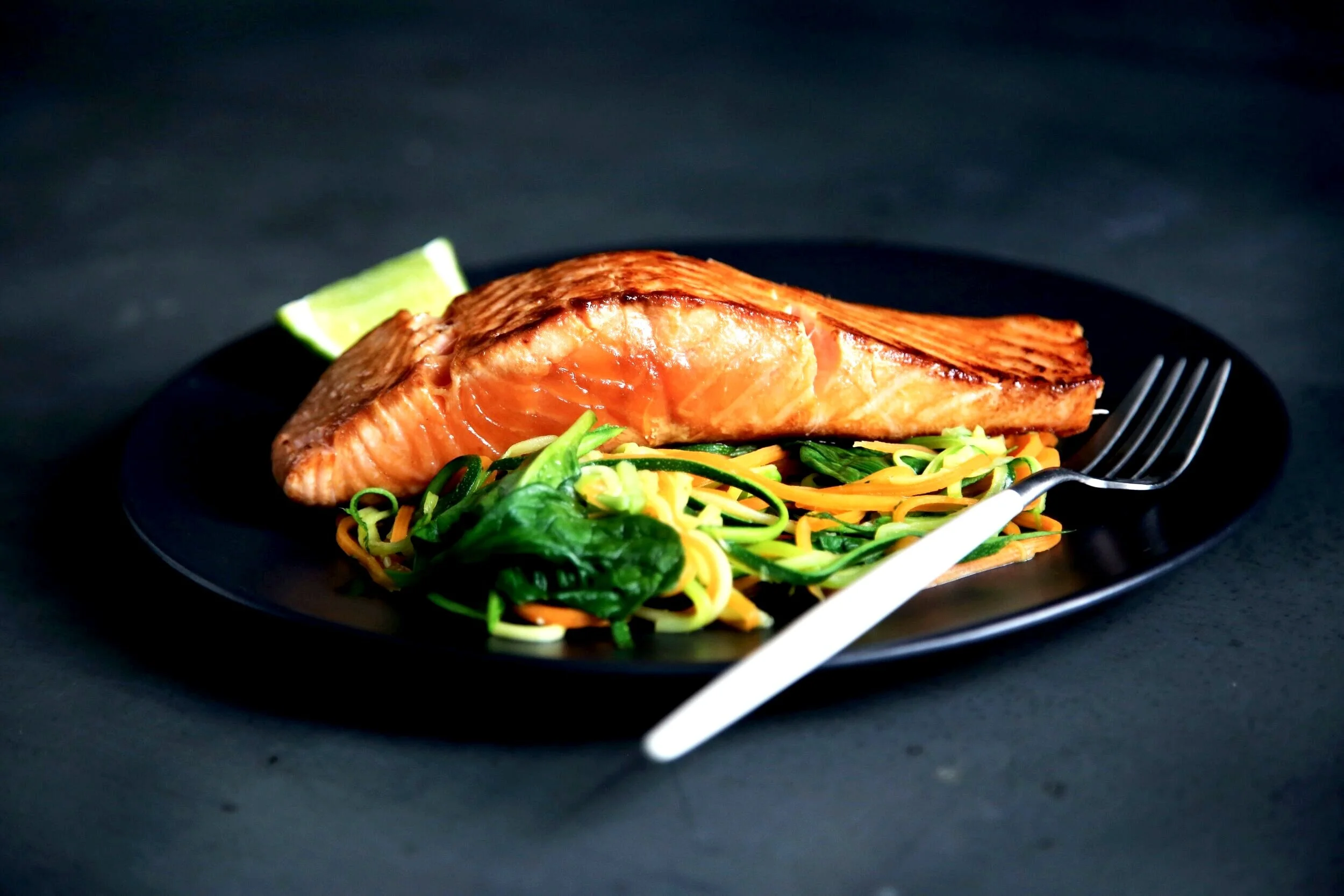 Zucchini Noodles with Salmon