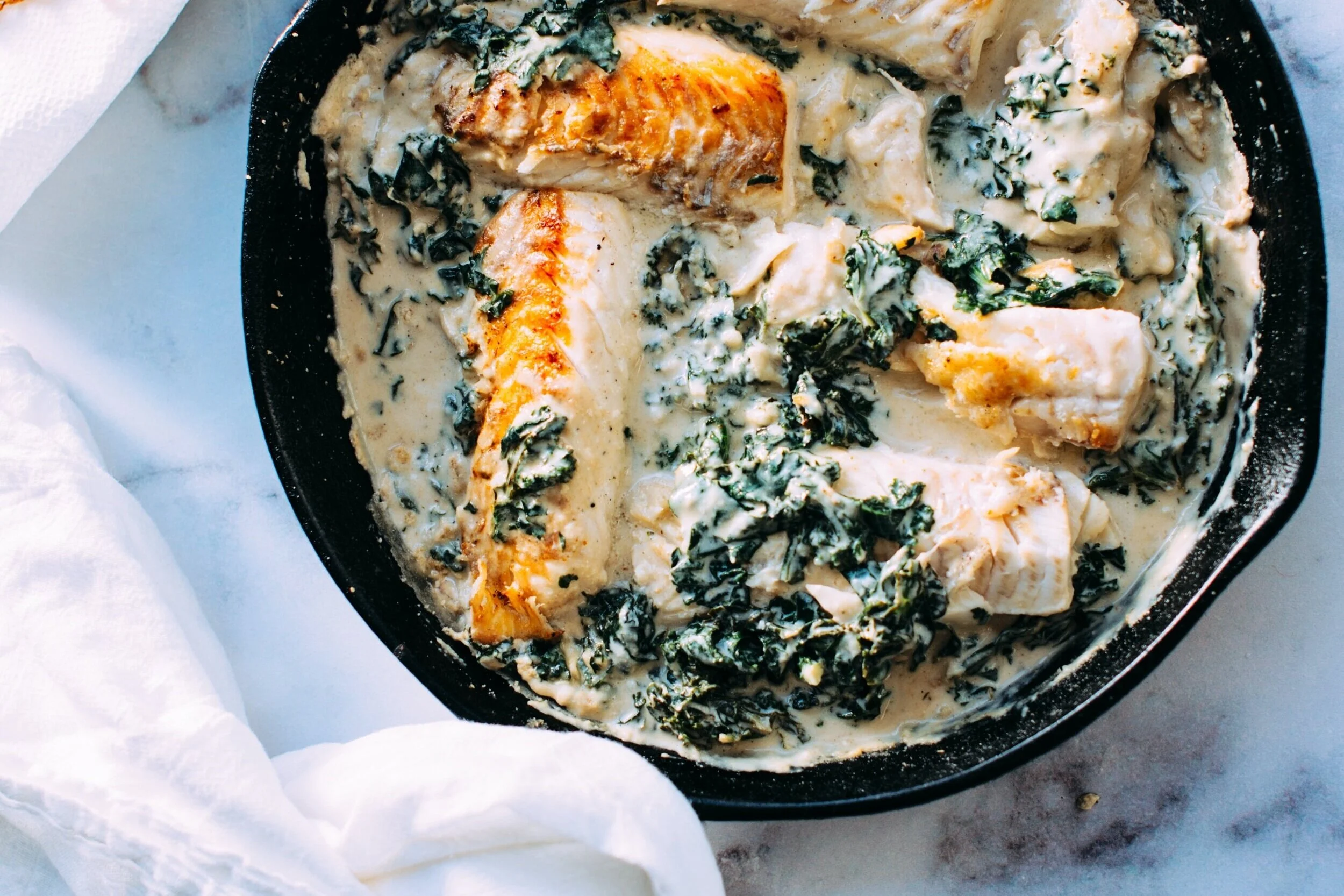 Coconut Cod &amp; Spinach With Rice