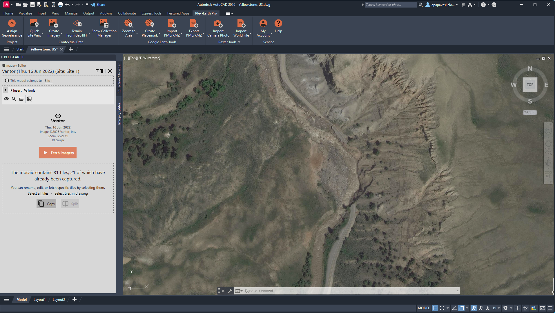 Imagery Mosaic of Vantor in CAD