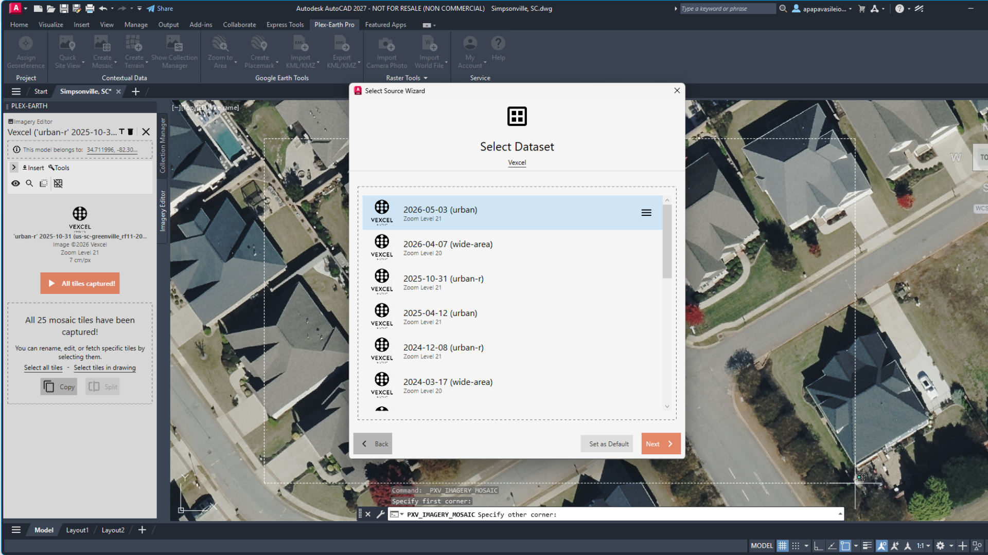 Image showing frequent datasets in urban areas from Vexcel