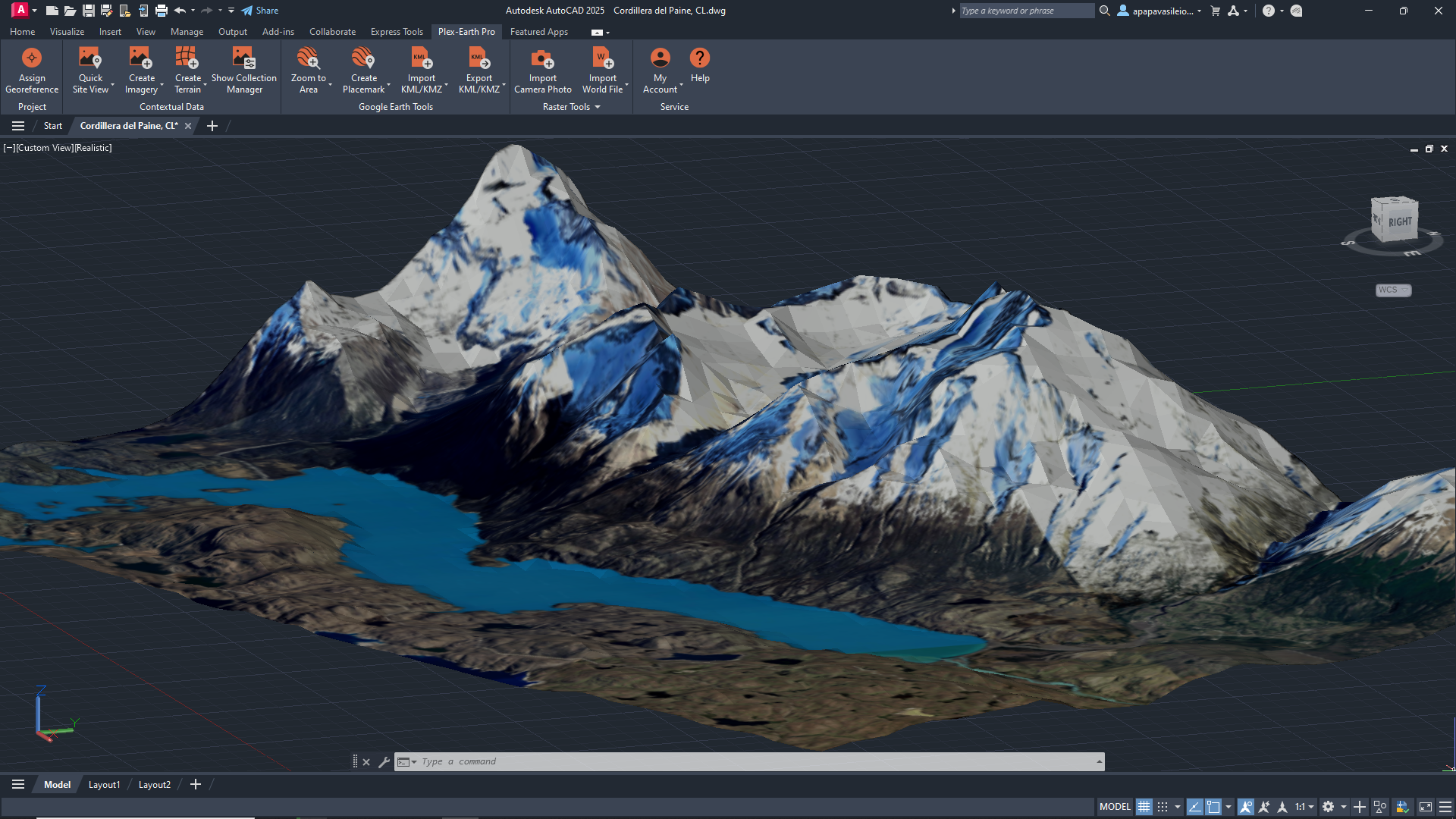 Draped Google Earth Elevations Visualization in Plex-Earth