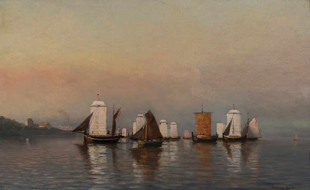 Eimerich Rein  Am. 1827-1900  "Ships off the Coast" 