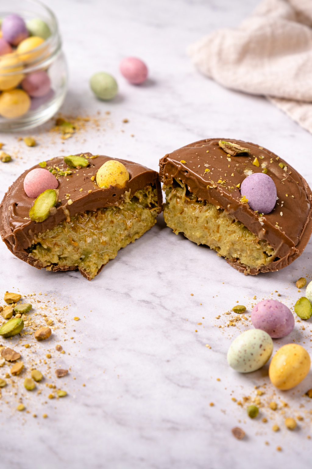 Fully Loaded Dubai Pistachio Knafeh Milk Egg Half (1) (no brownie)